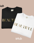 Empower Your Style: "Beautiful" Camo-Letter Unisex T-Shirt