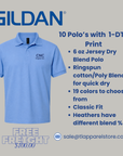 Custom Logo Polo Shirts – 10-Pack | Gildan DryBlend 8800 Polo