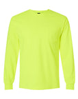 Neon green long-sleeve shirt on a white background
