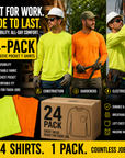 Gildan Hi-Vis Long Sleeve Pocket T-Shirt | Custom Screen Print & DTF | ANSI Compliant