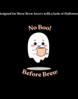 Women's Cozy "No Boo Before Brew" Fleece Hoodie - Fun Halloween Sweatshirt for Spooky Style 🎃