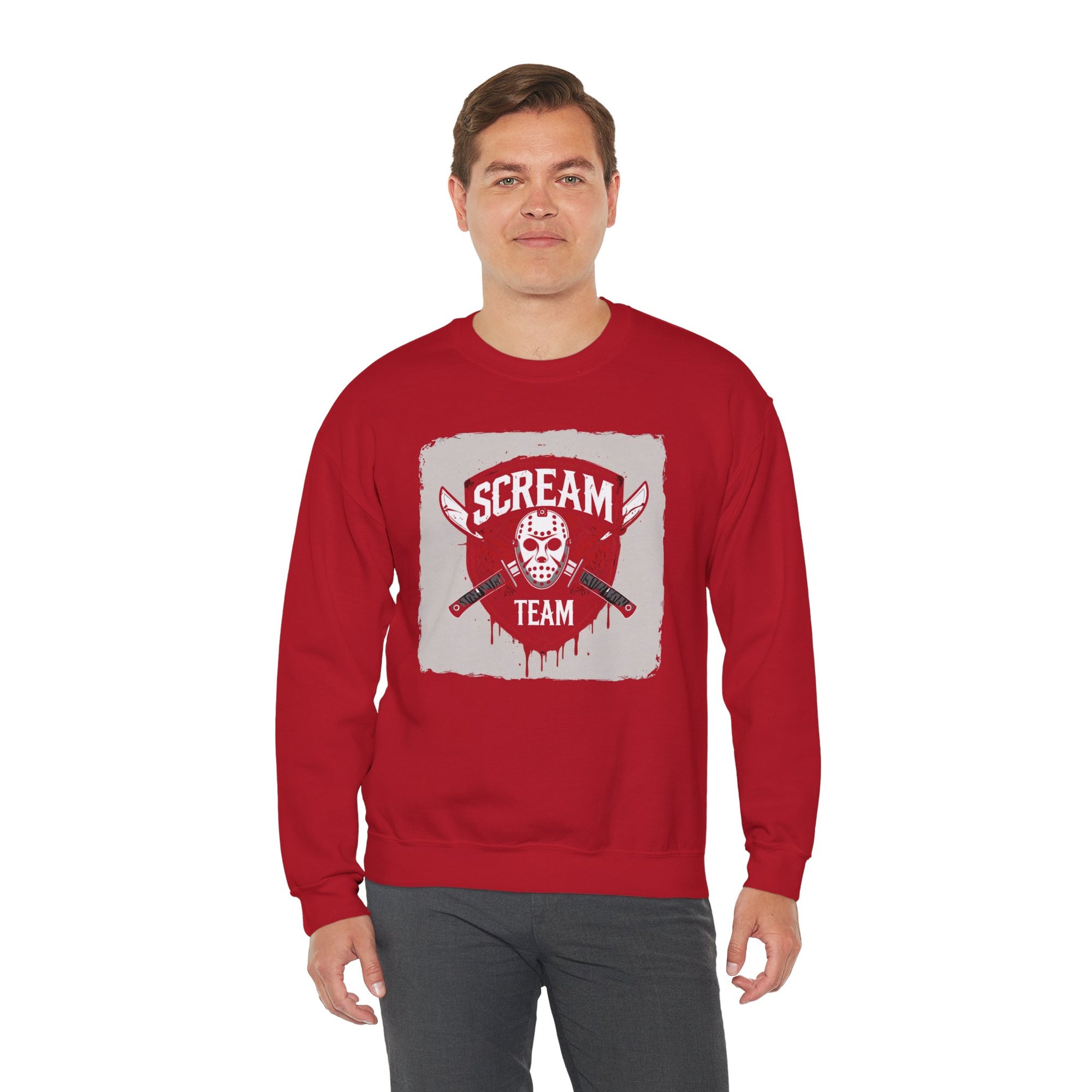 Scream Team Crewneck Sweatshirt - Perfect for Halloween, Casual Style, Cozy Comfort, Unisex Gift, Horror Fans