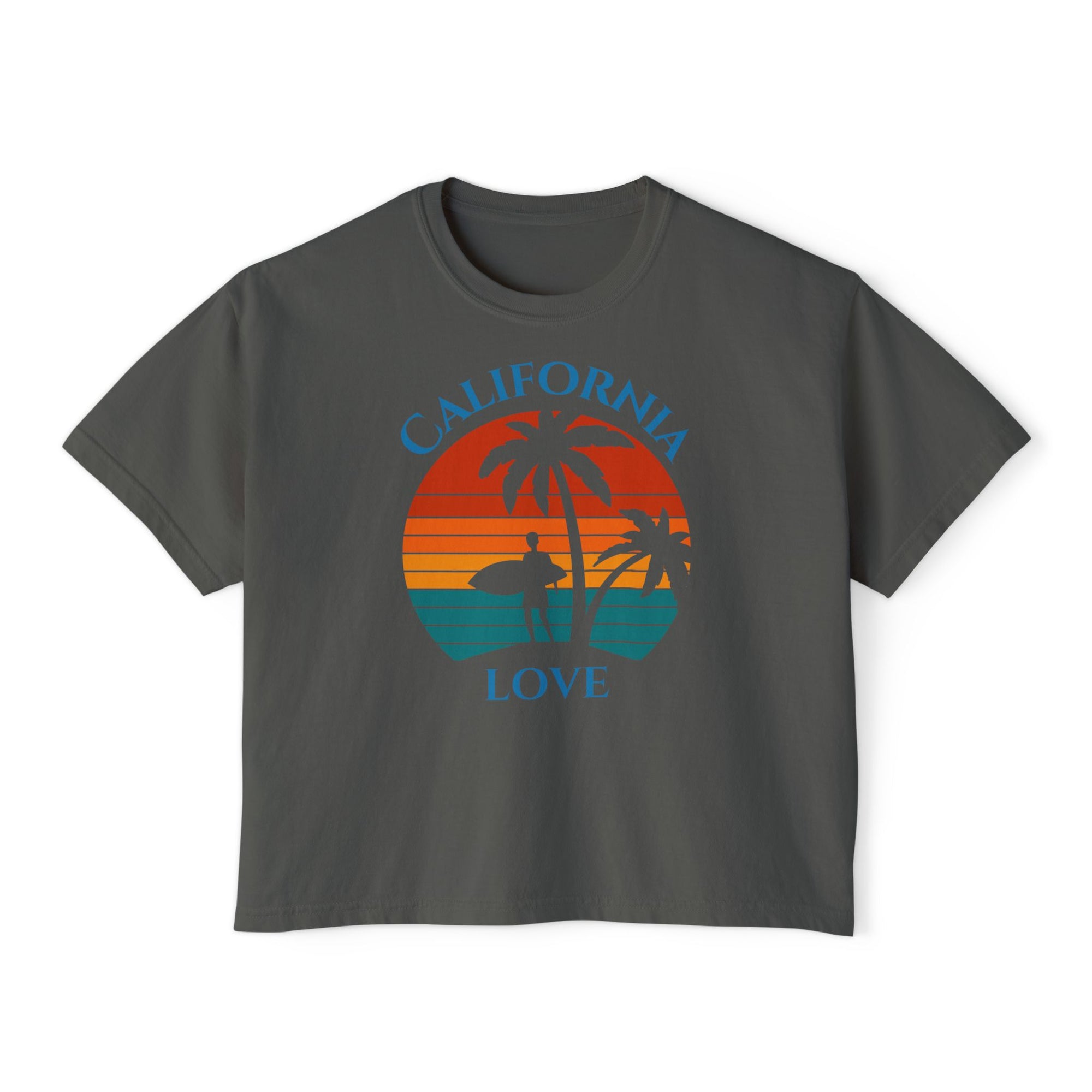 California Love - Women's Cropped Boxy Tee Shirt - T&L Apparel Store