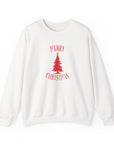 Christmas Tree Crewneck Sweatshirt — 'Merry Christmas' Minimal Holiday Pullover