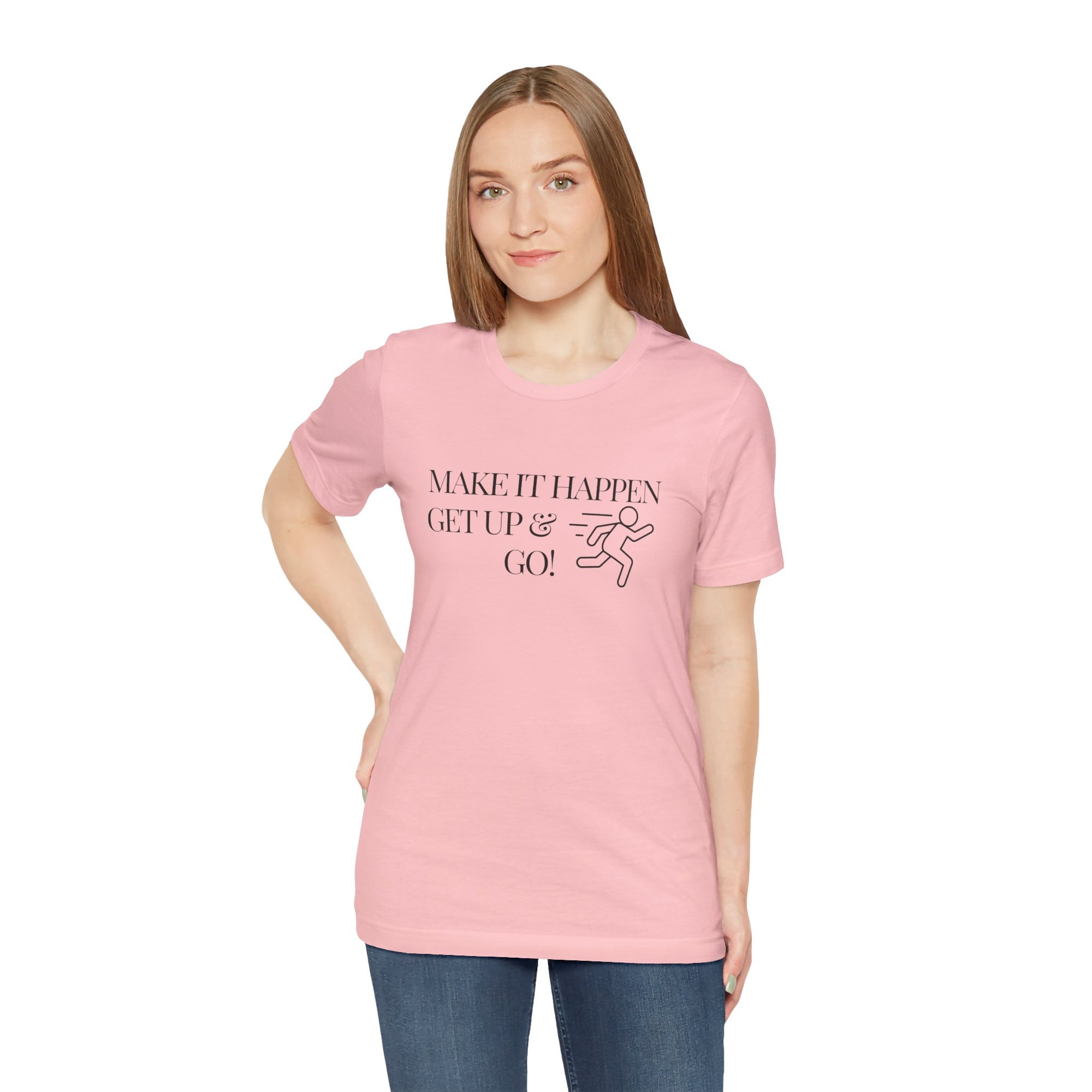 MAKE IT HAPPEN Women&#39;s Jersey Short Sleeve Tee - T&amp;L Apparel Store