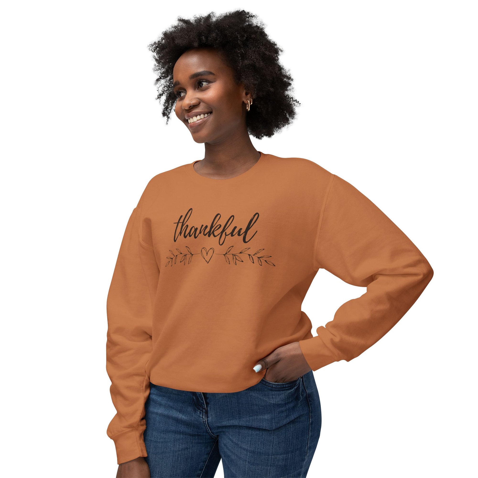 Thankful with Heart - Women&#39;s Crewneck Sweatshirt