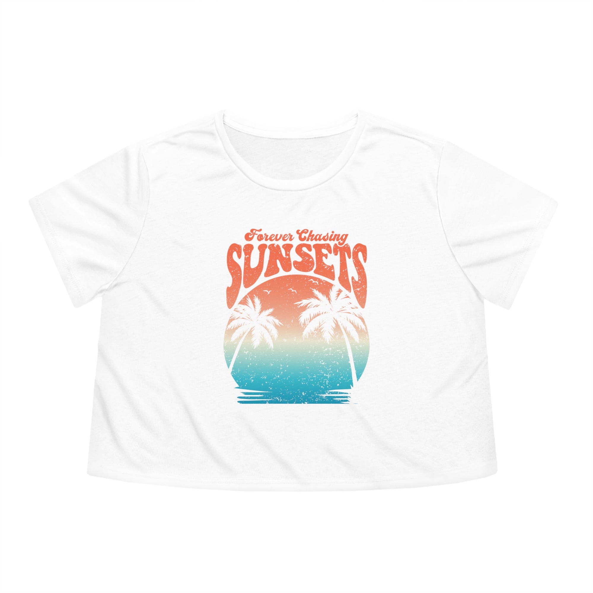 CHASING SUNSET Women&#39;s Flowy Cropped Tee - T&amp;L Apparel Store