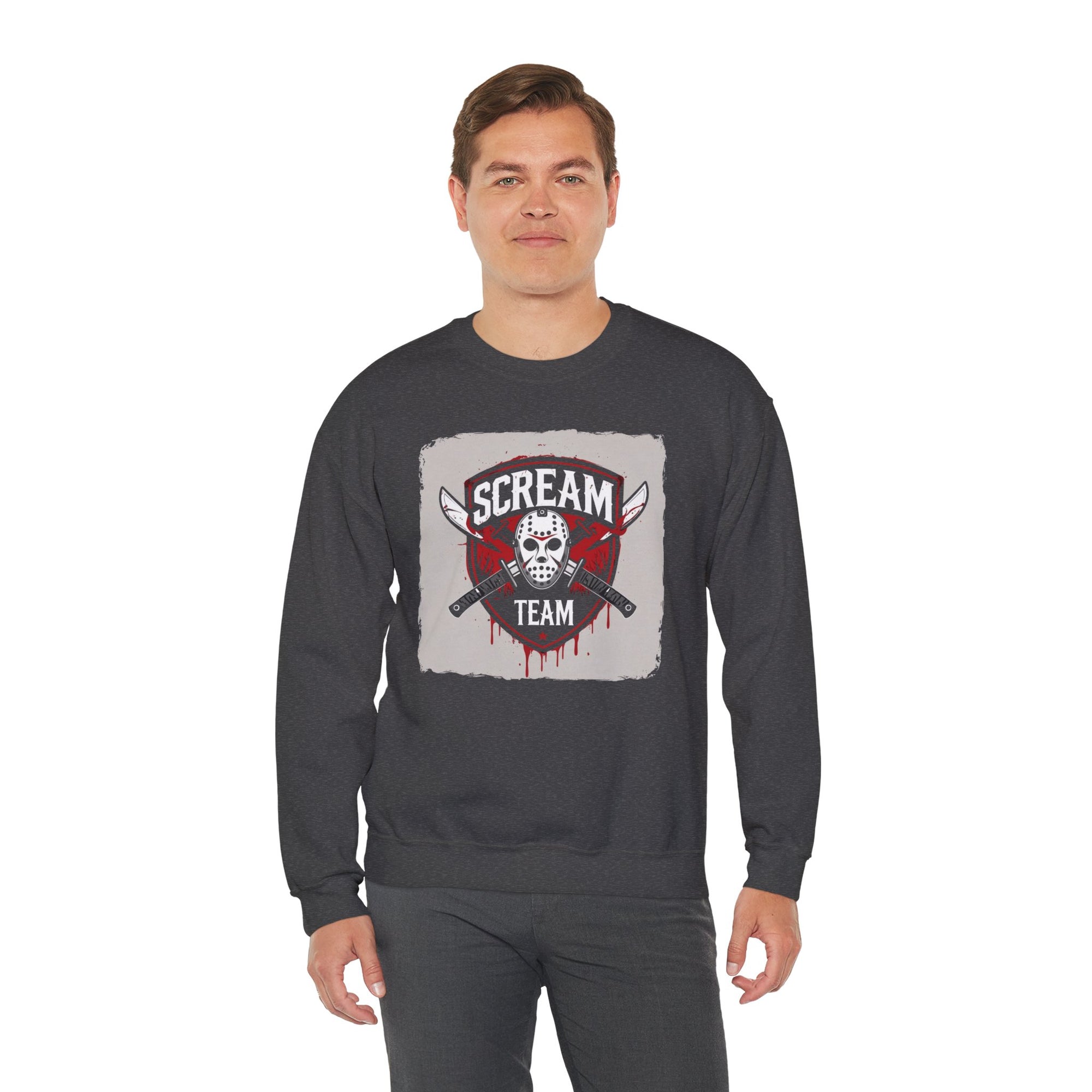 Scream Team Crewneck Sweatshirt - Perfect for Halloween, Casual Style, Cozy Comfort, Unisex Gift, Horror Fans
