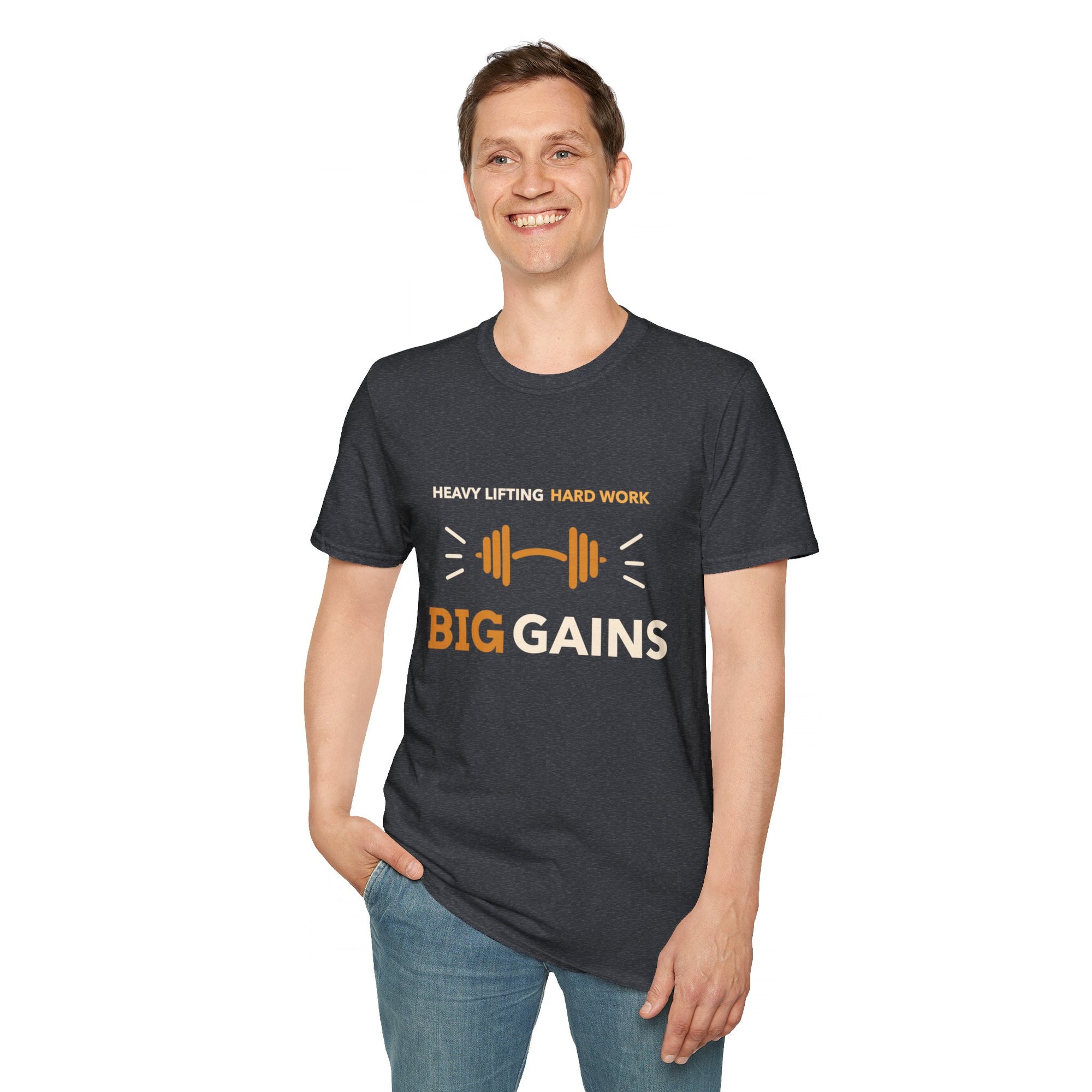 BIG GAINS Men&#39;s Softstyle T-Shirt - T&amp;L Apparel Store