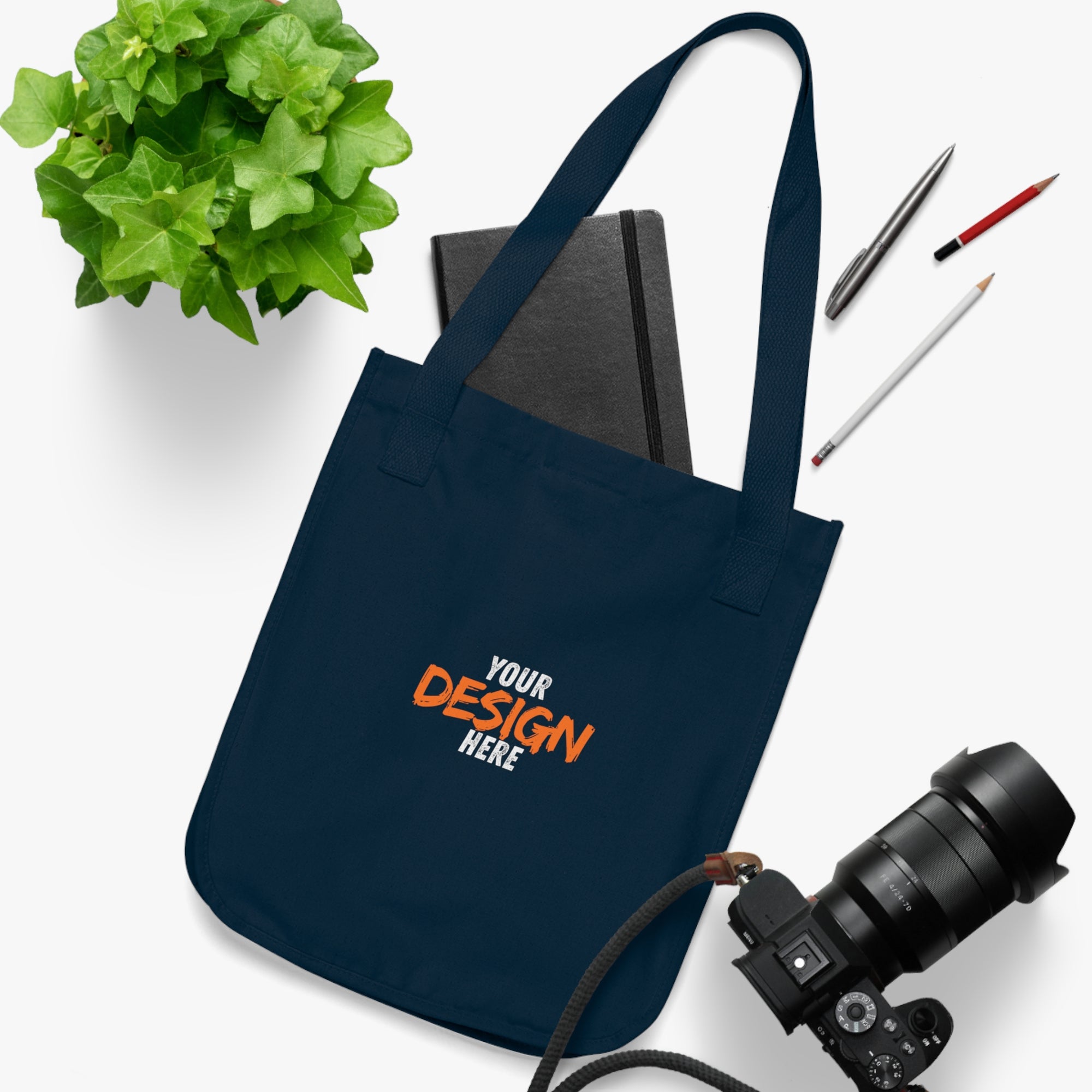 Organic Canvas Tote Bag — Custom "Your Design Here" Eco Tote