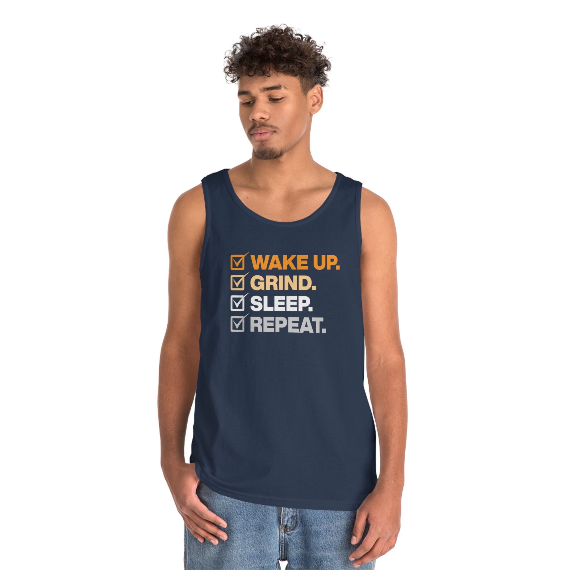 WAKE UP GRIND REPEAT Men's Tank Top - T&L Apparel Store