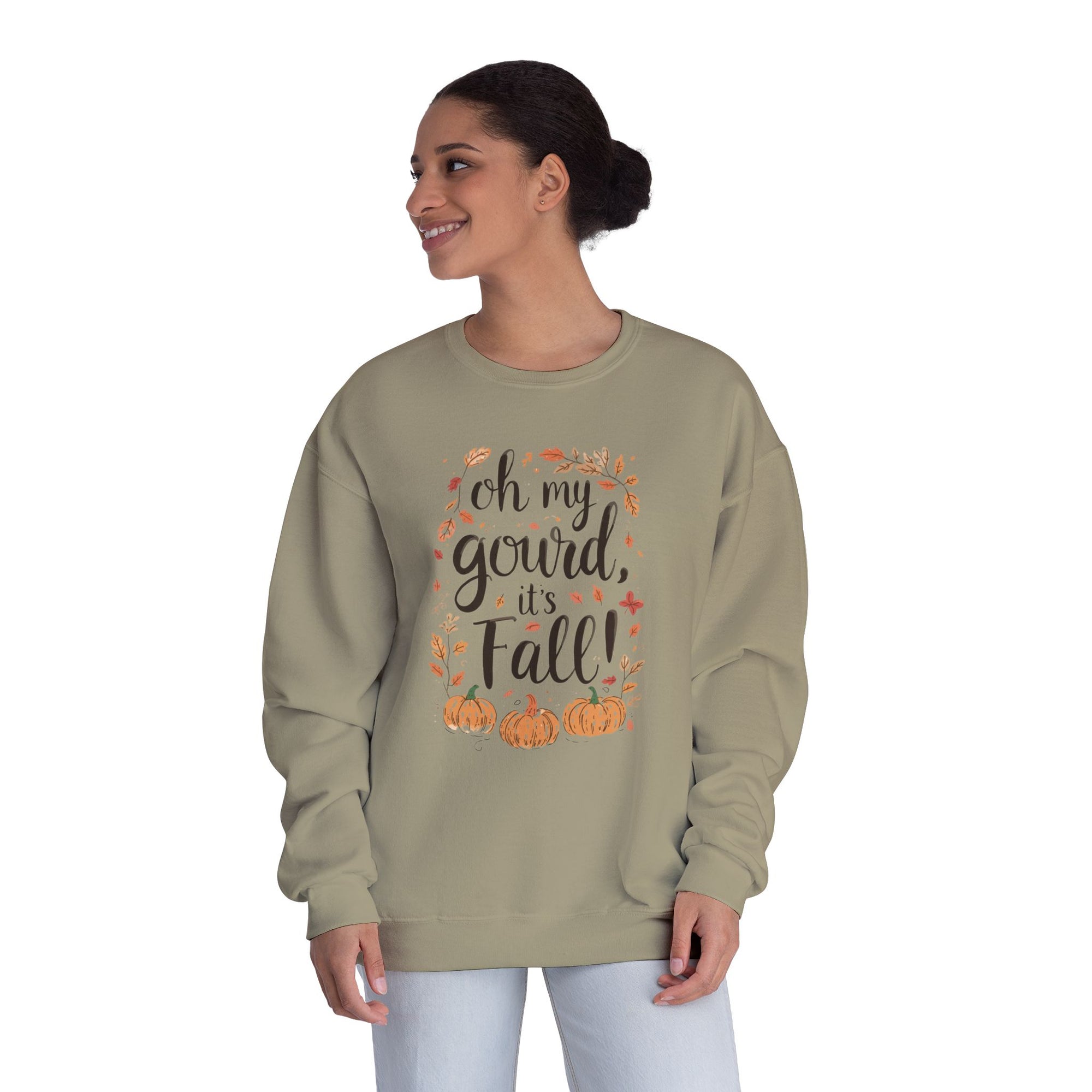 Fall Pumpkin Crewneck Sweatshirt — “Oh My Gourd, It’s Fall” Autumn Graphic