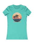 Turquoise t-shirt with a tropical graphic and 'Summer Life' text on a white background