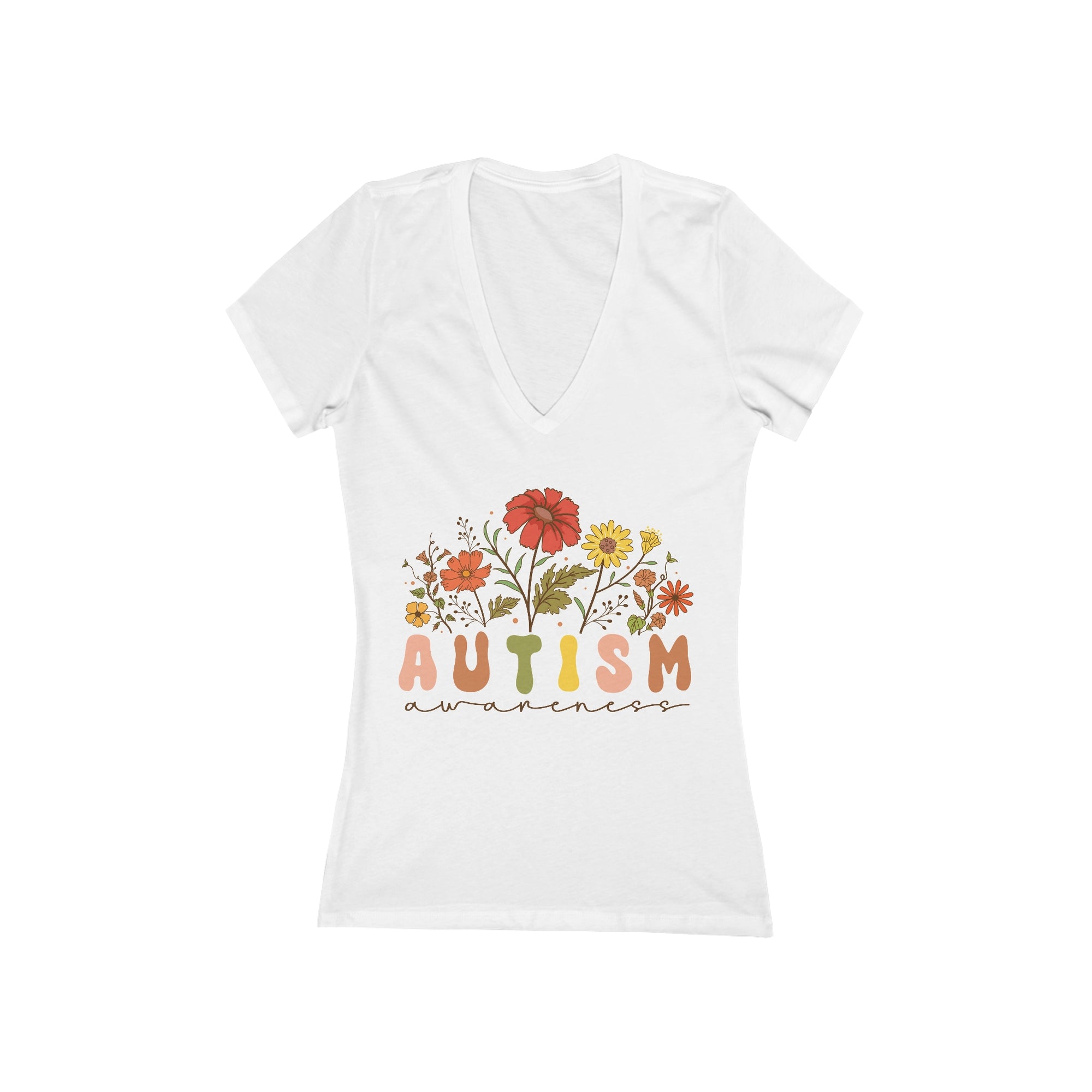 AUTISM Awareness Women's Deep V-Neck Tee - T&L Apparel Store