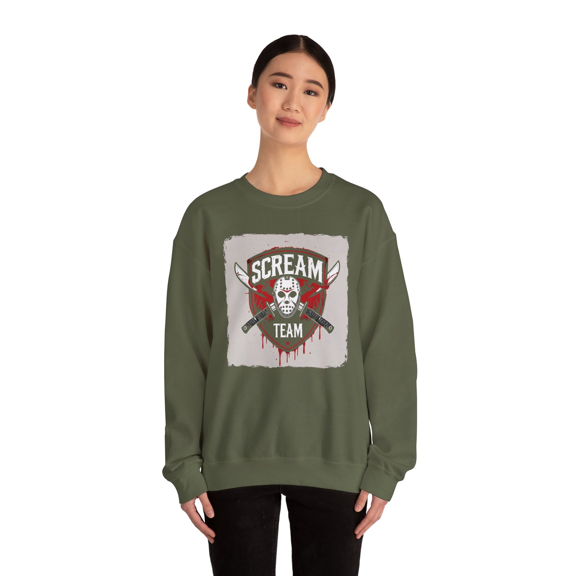 Scream Team Crewneck Sweatshirt - Perfect for Halloween, Casual Style, Cozy Comfort, Unisex Gift, Horror Fans
