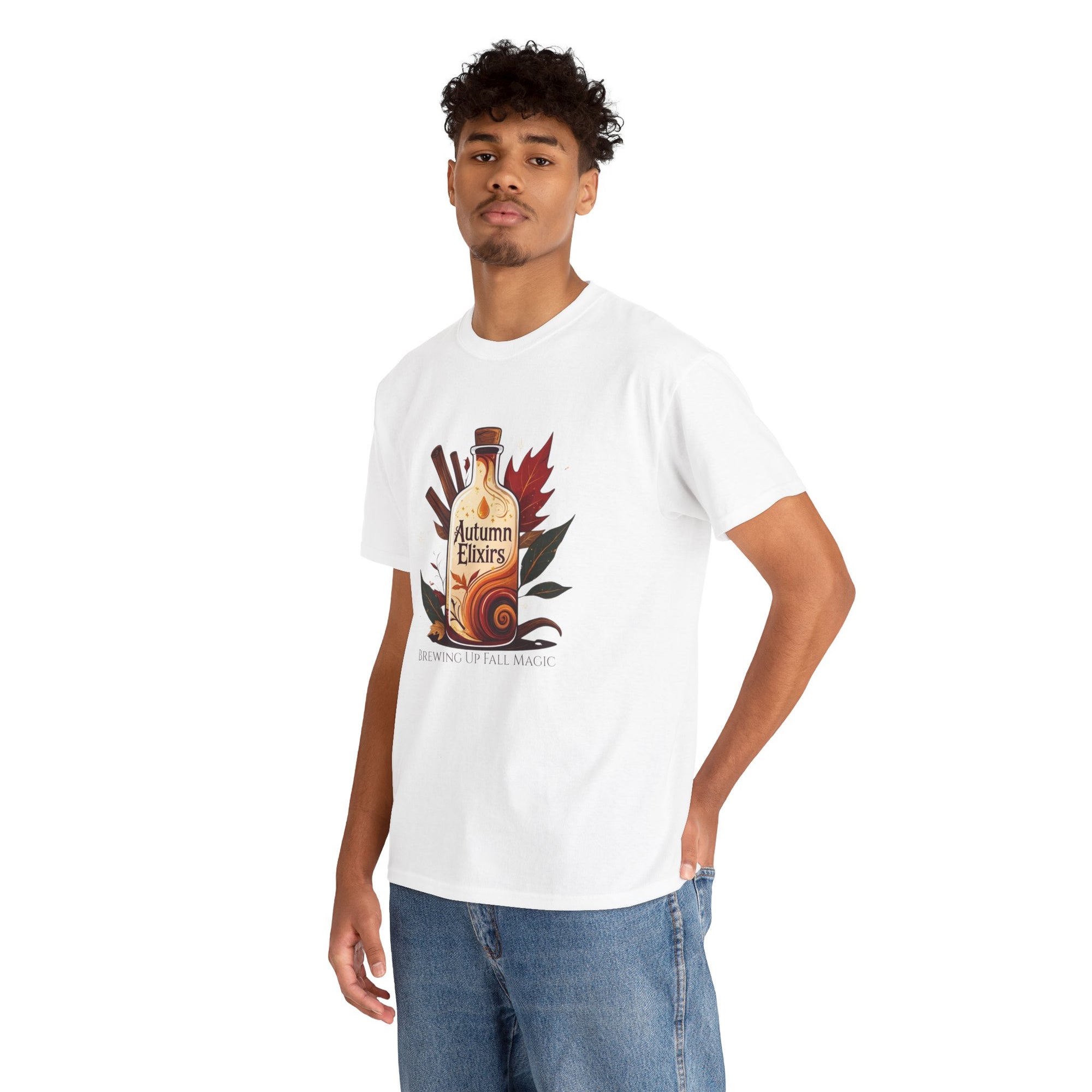 Autumn Elixirs Unisex Heavy Cotton Tee | Fall Fashion, Cozy Layer, Graphic Tee, Harvest Gift, Seasonal Apparel