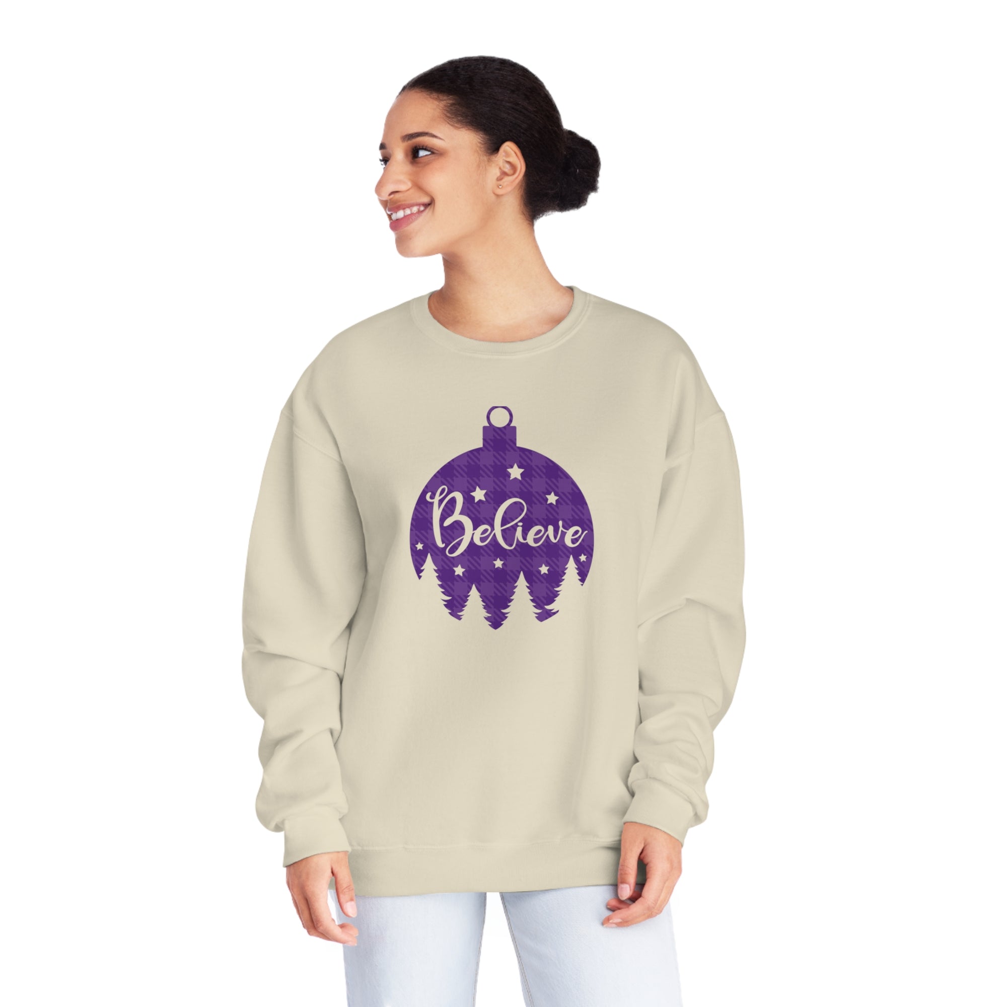 Christmas Ornament Believe Crewneck Sweatshirt