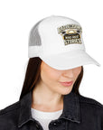 Trucker Hat — "Bad Decisions Make Great Stories" Foam Mesh Cap