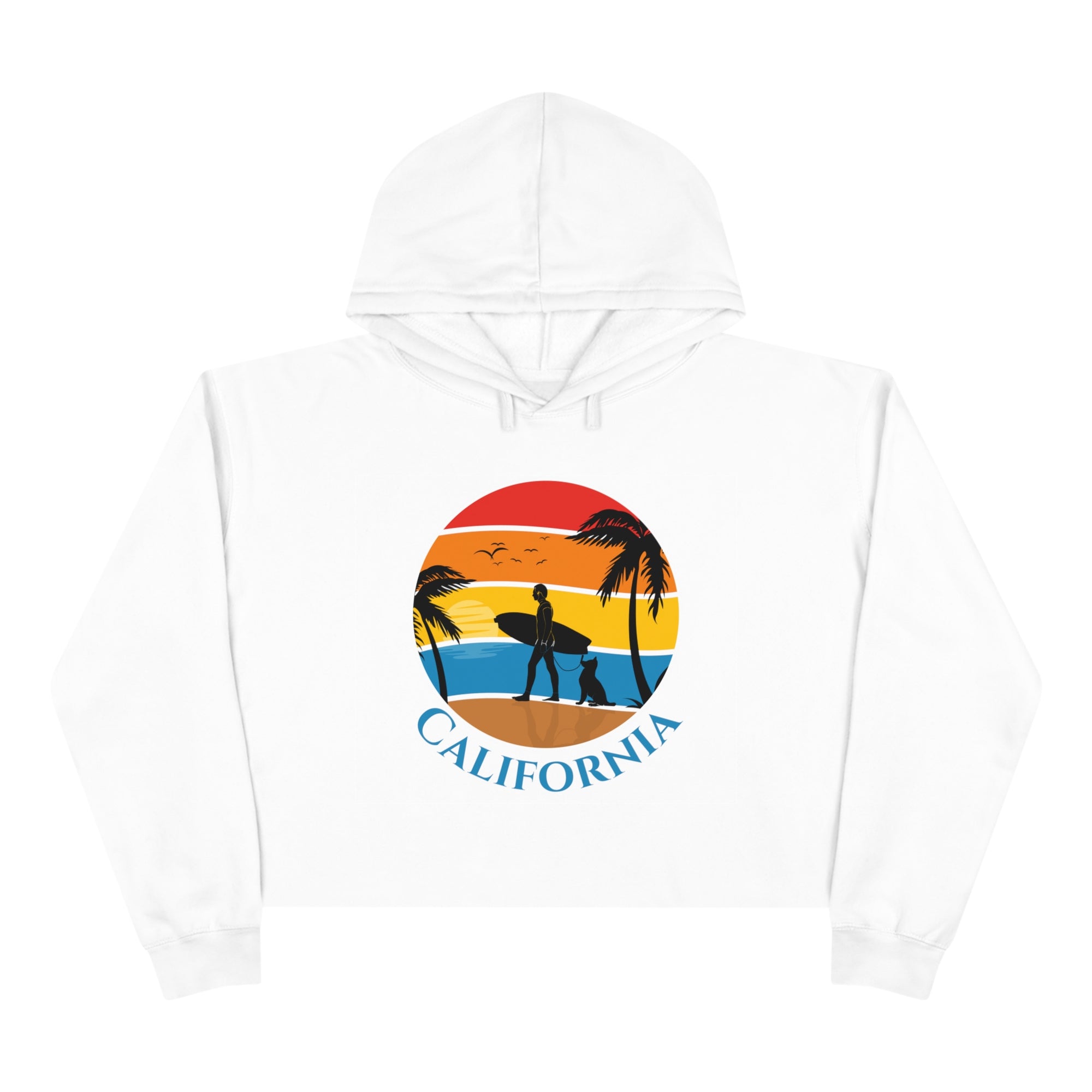 California - Women&#39;s Relaxed Fit Crop Hoodie - T&amp;L Apparel Store