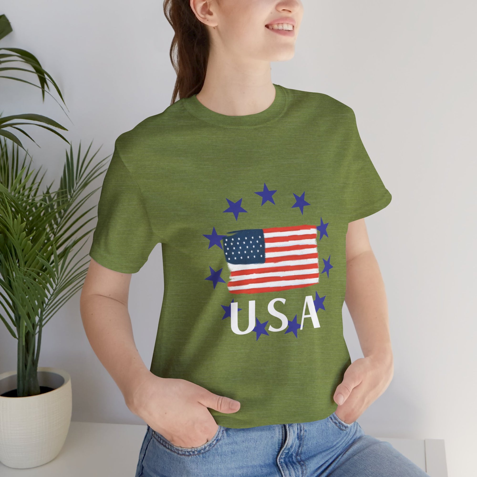 USA Womens Jersey Short Sleeve Tee Shirt - T&amp;L Apparel Store