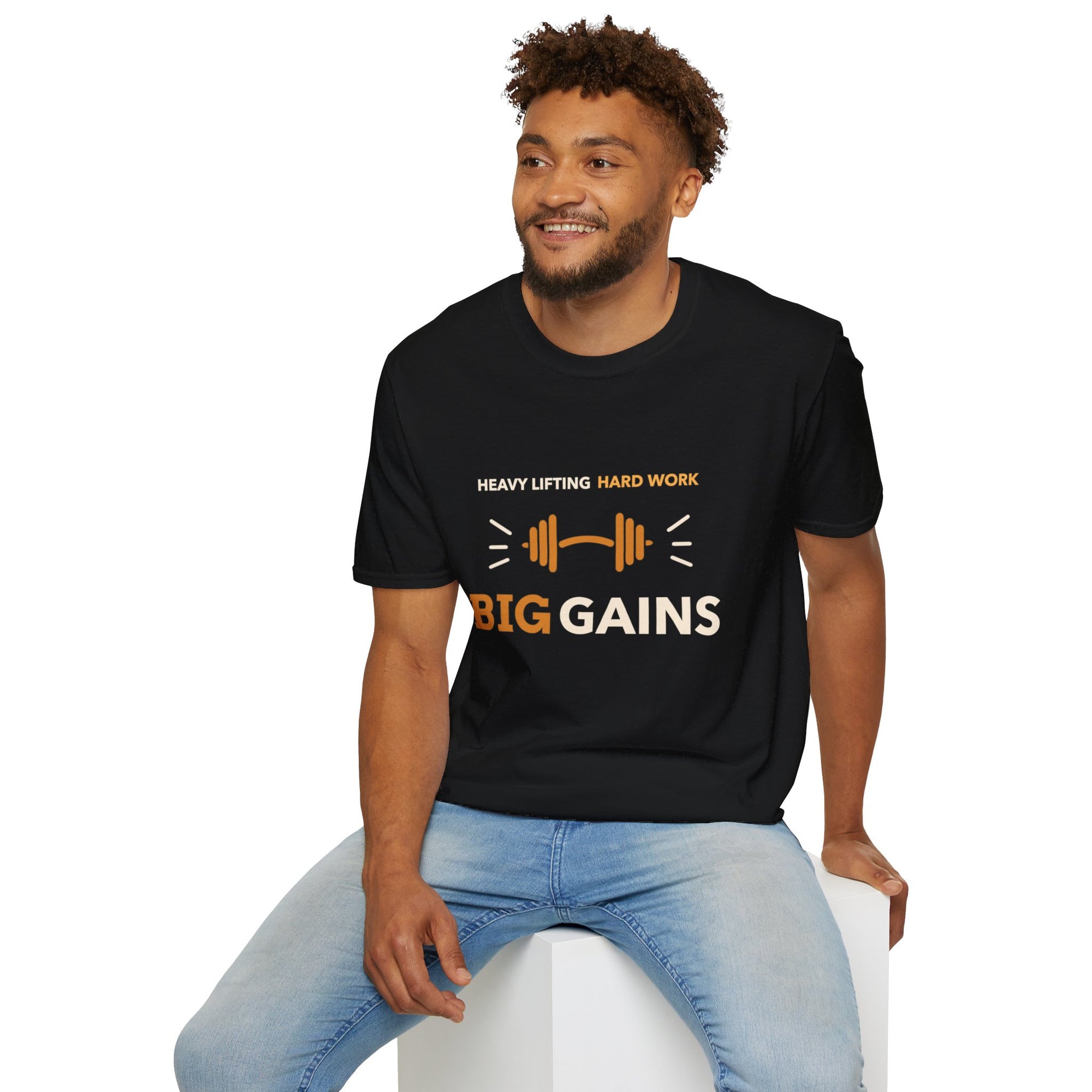 BIG GAINS Men&#39;s Softstyle T-Shirt - T&amp;L Apparel Store