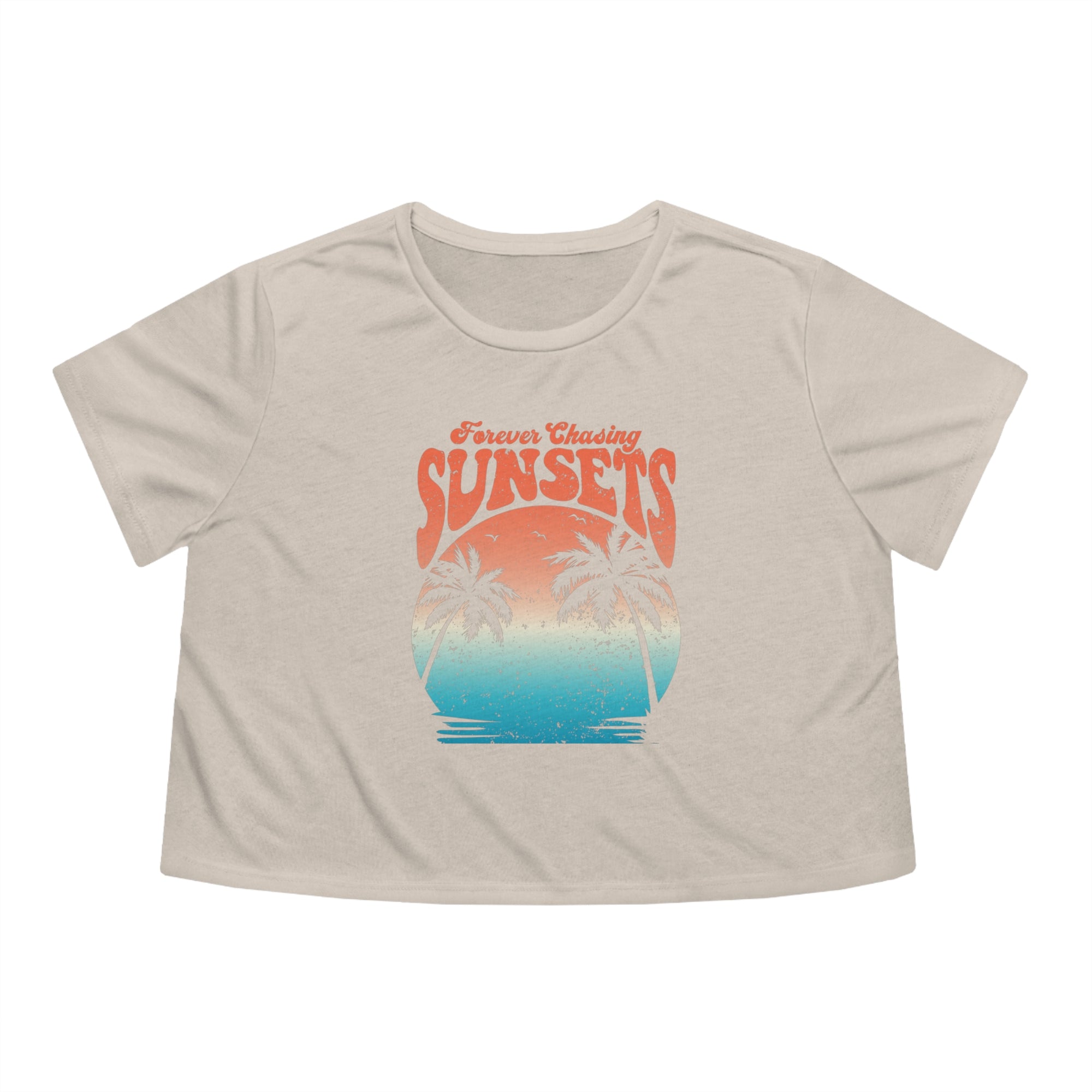 CHASING SUNSET Women's Flowy Cropped Tee - T&L Apparel Store