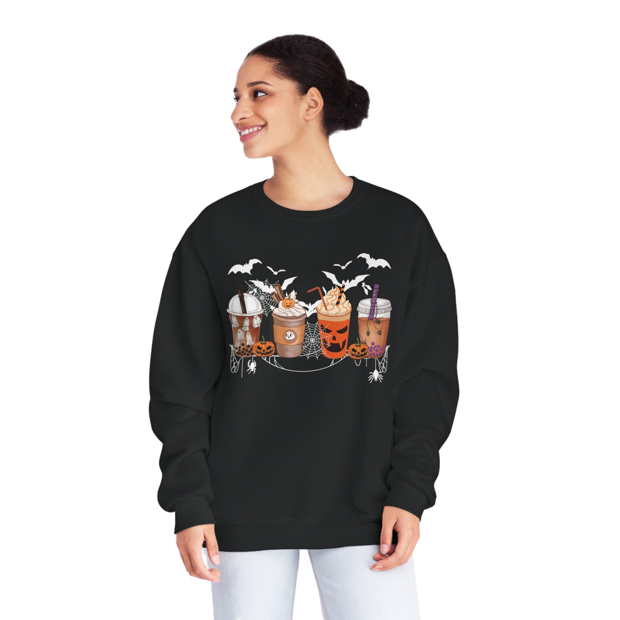 Halloween Coffee Time - Unisex NuBlend® Crewneck Sweatshirt - T&amp;L Apparel Store