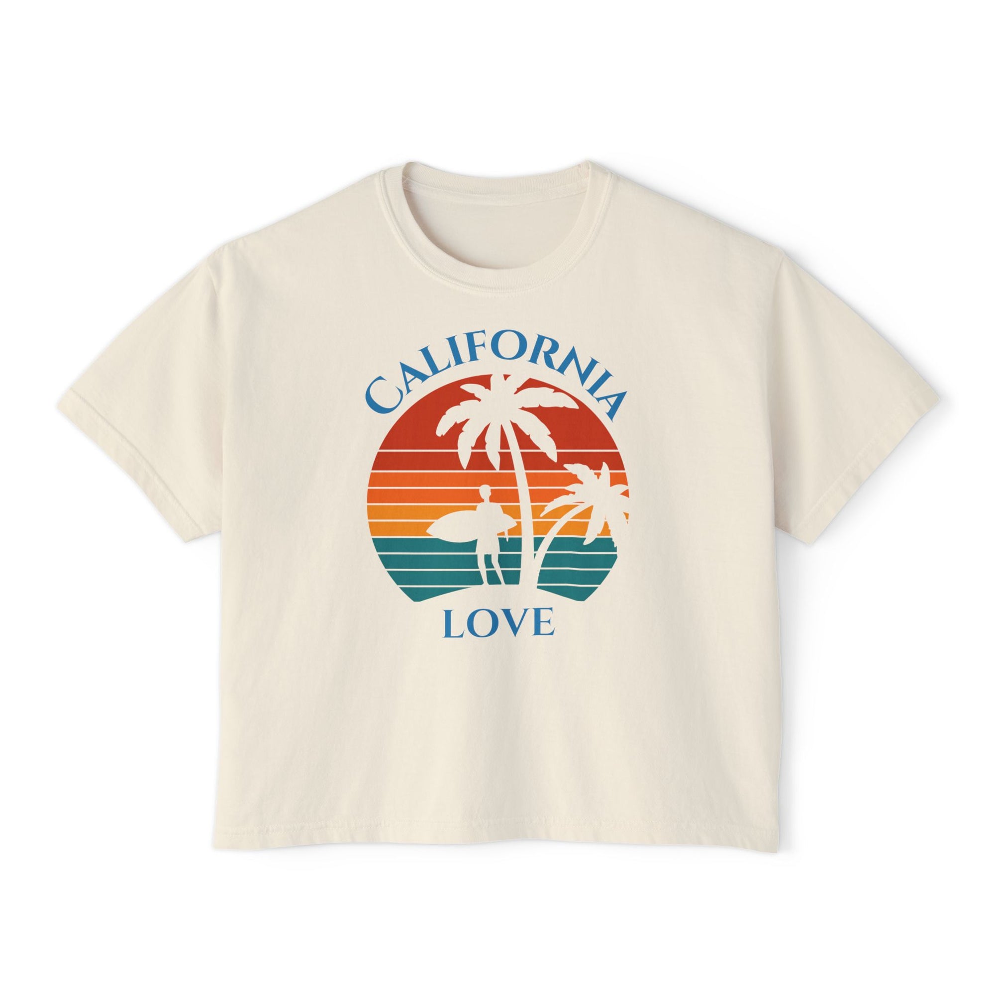 California Love - Women&#39;s Cropped Boxy Tee Shirt - T&amp;L Apparel Store