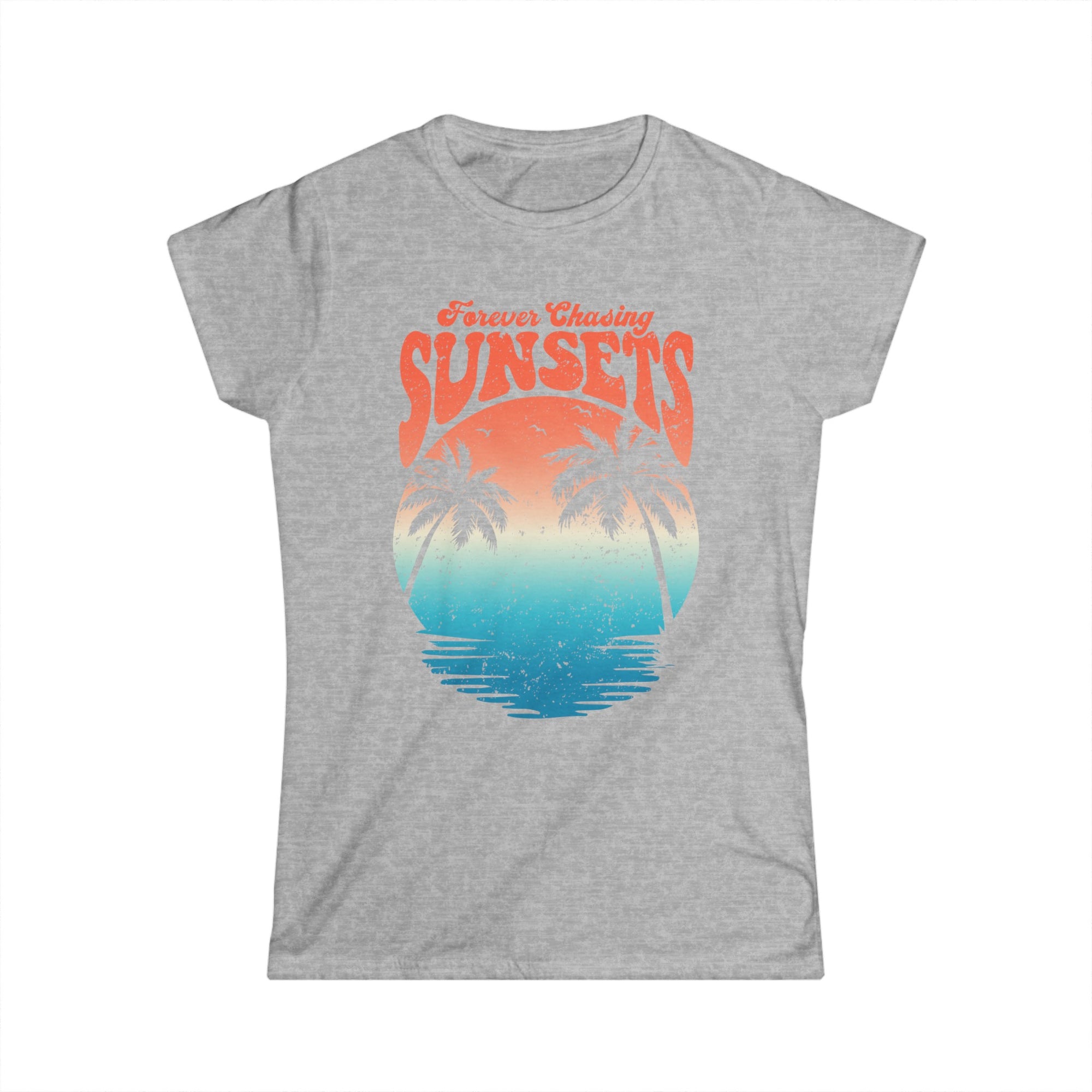 CHASING SUNSET Women's Fitted Softstyle Tee Shirt - T&L Apparel Store