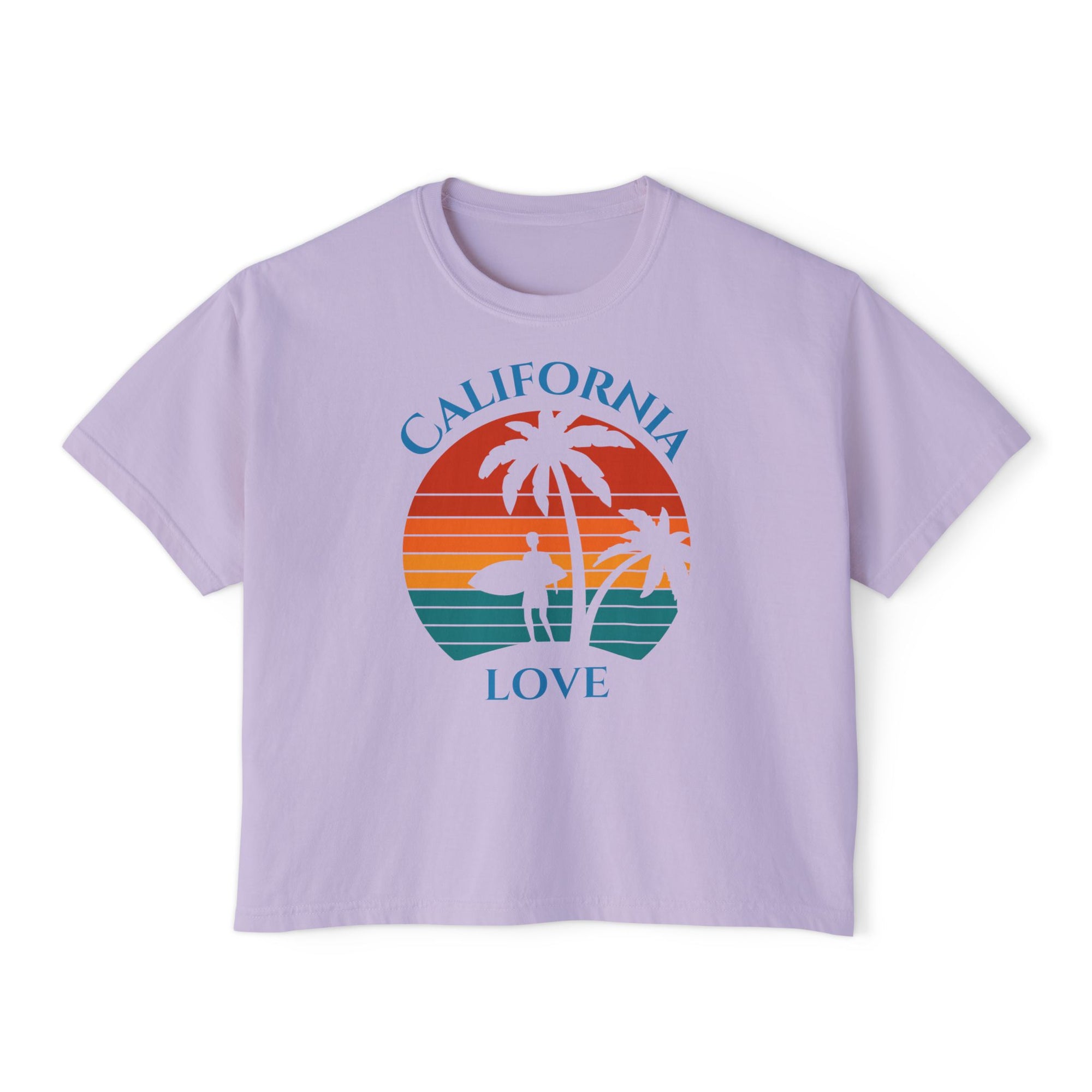 California Love - Women's Cropped Boxy Tee Shirt - T&L Apparel Store