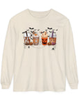 Halloween Coffee Time - Unisex Garment-dyed Long Sleeve T-Shirt - T&L Apparel Store