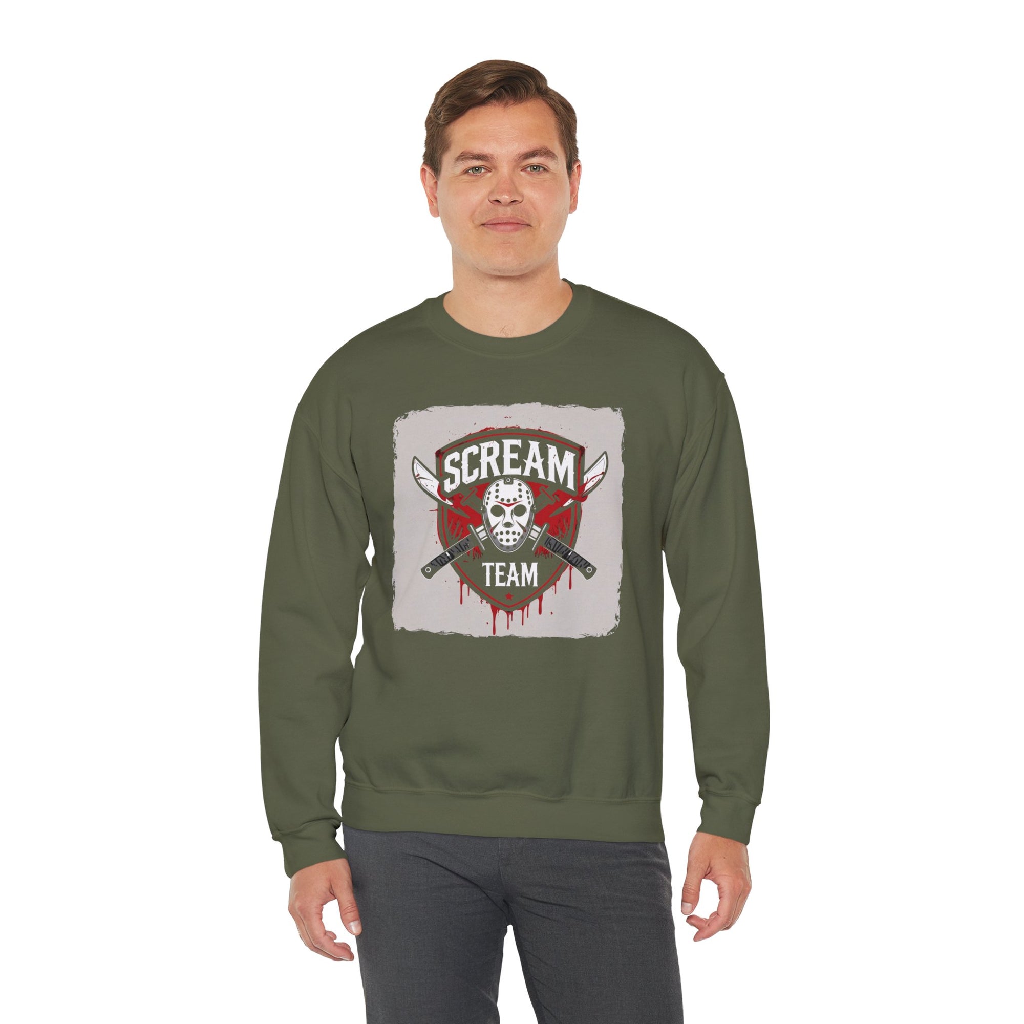 Scream Team Crewneck Sweatshirt - Perfect for Halloween, Casual Style, Cozy Comfort, Unisex Gift, Horror Fans