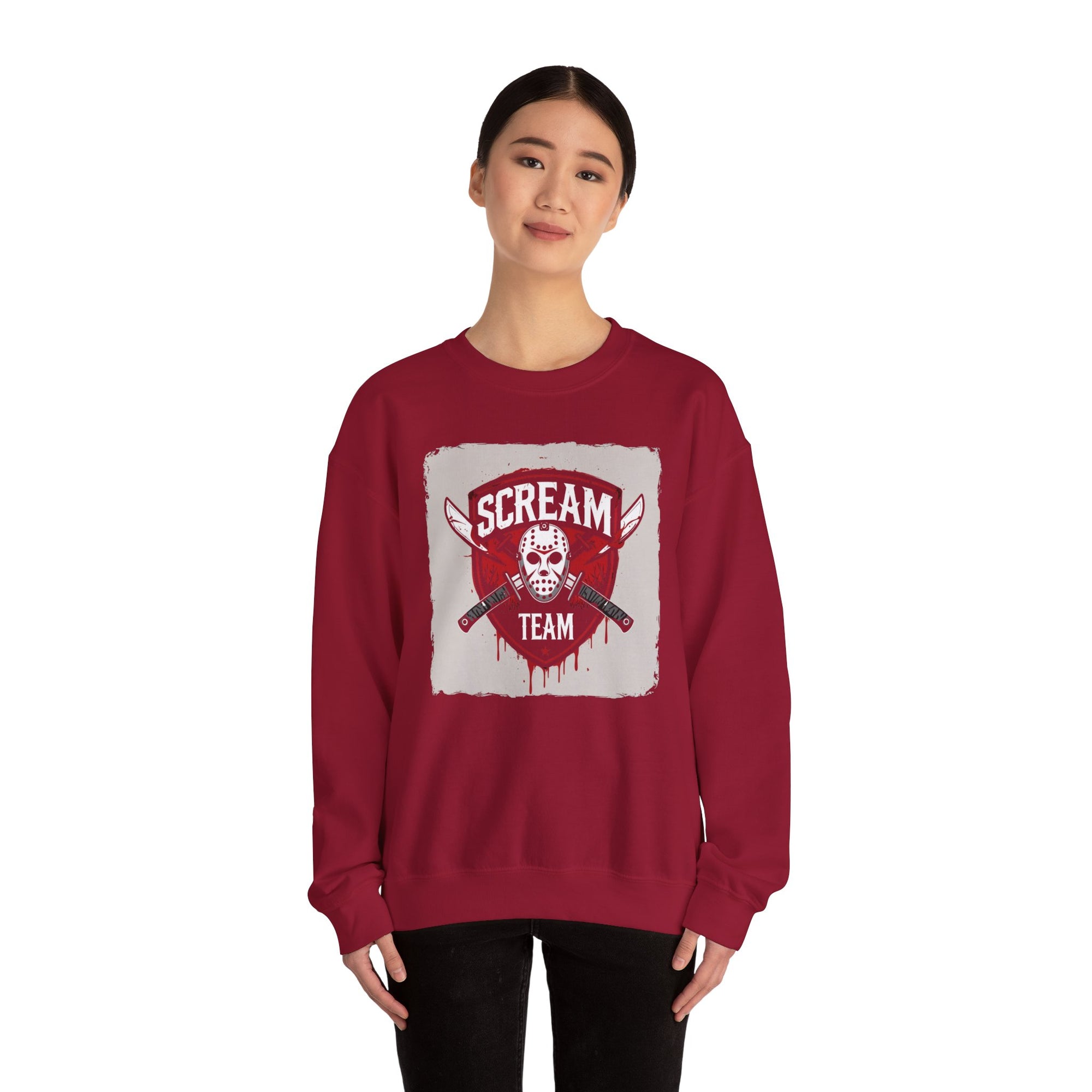 Scream Team Crewneck Sweatshirt - Perfect for Halloween, Casual Style, Cozy Comfort, Unisex Gift, Horror Fans