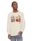 Halloween Coffee Time - Unisex Garment-dyed Long Sleeve T-Shirt - T&L Apparel Store