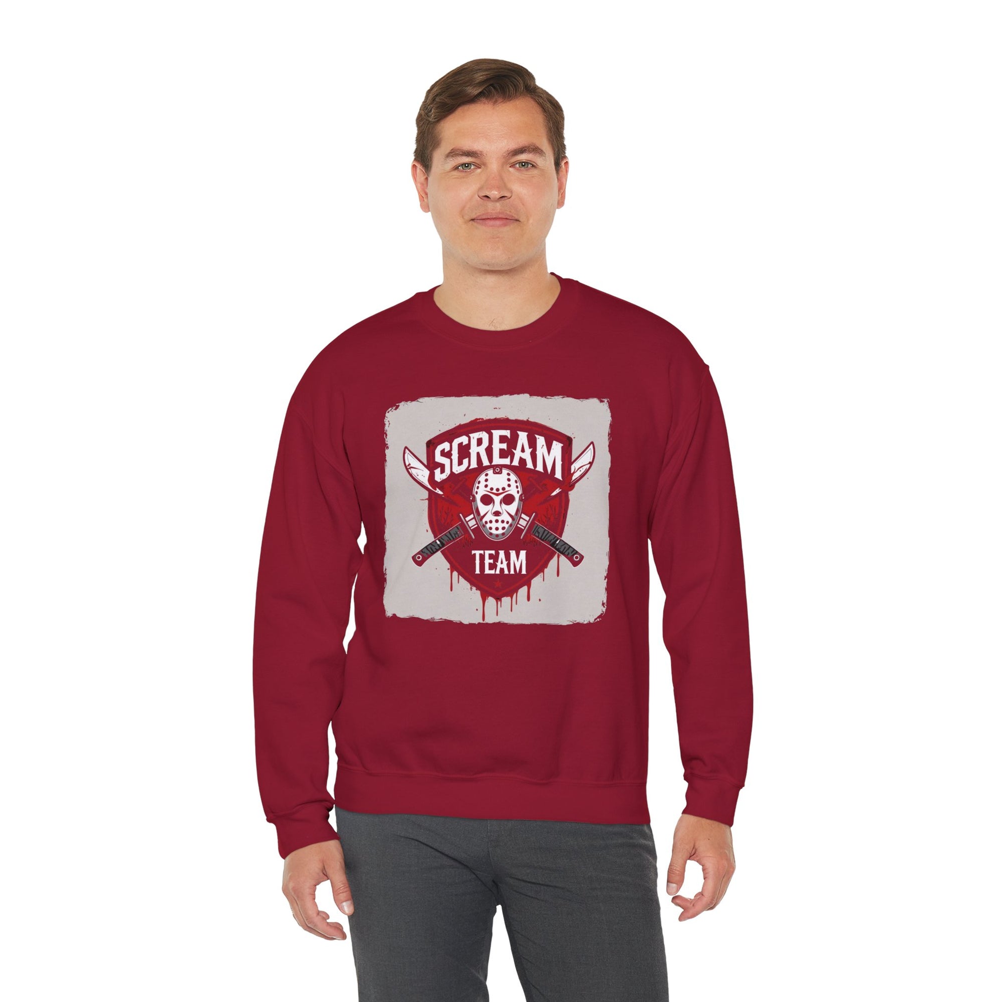 Scream Team Crewneck Sweatshirt - Perfect for Halloween, Casual Style, Cozy Comfort, Unisex Gift, Horror Fans