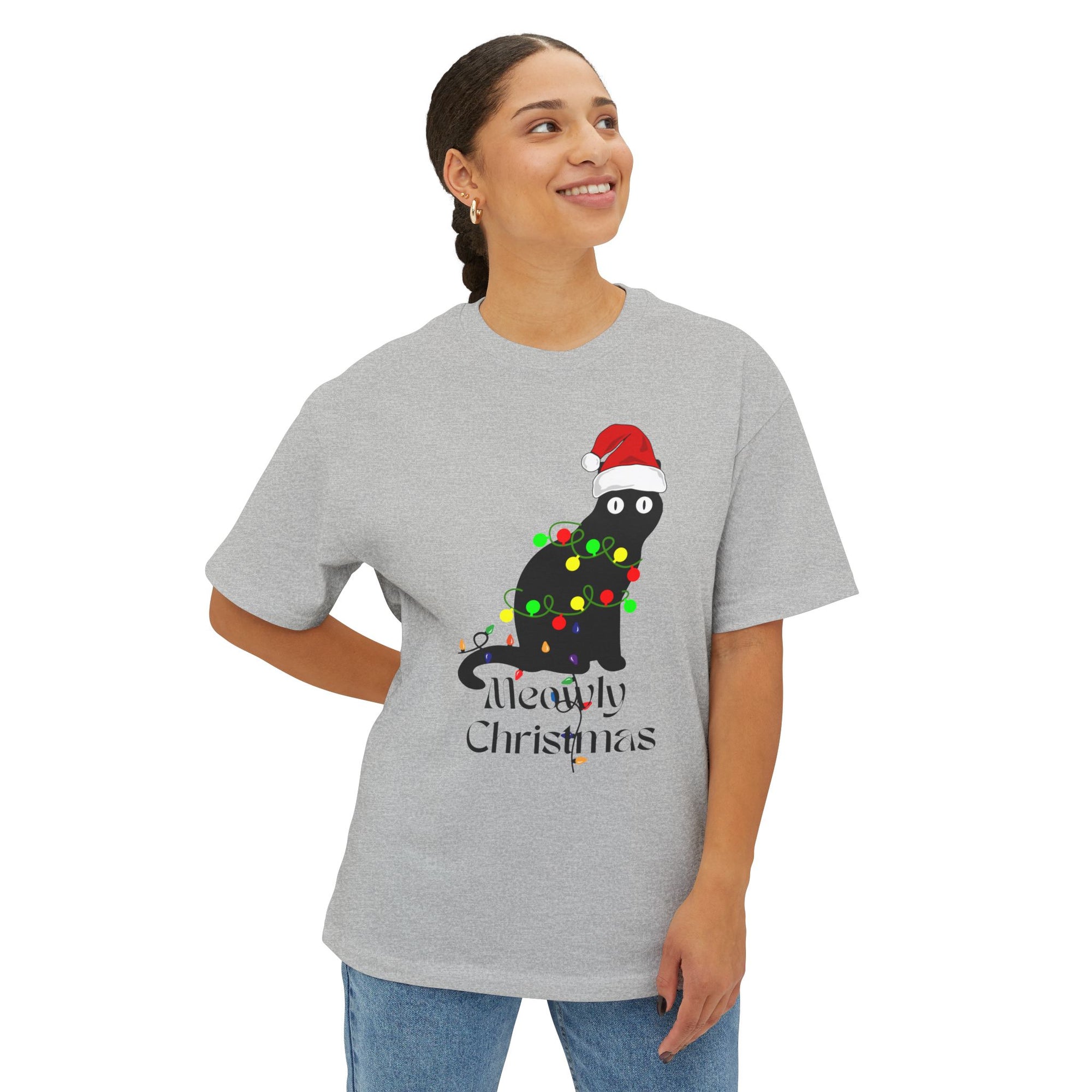 Christmas Meowly Oversized Tee - Furbaby Lover Tee Shirt