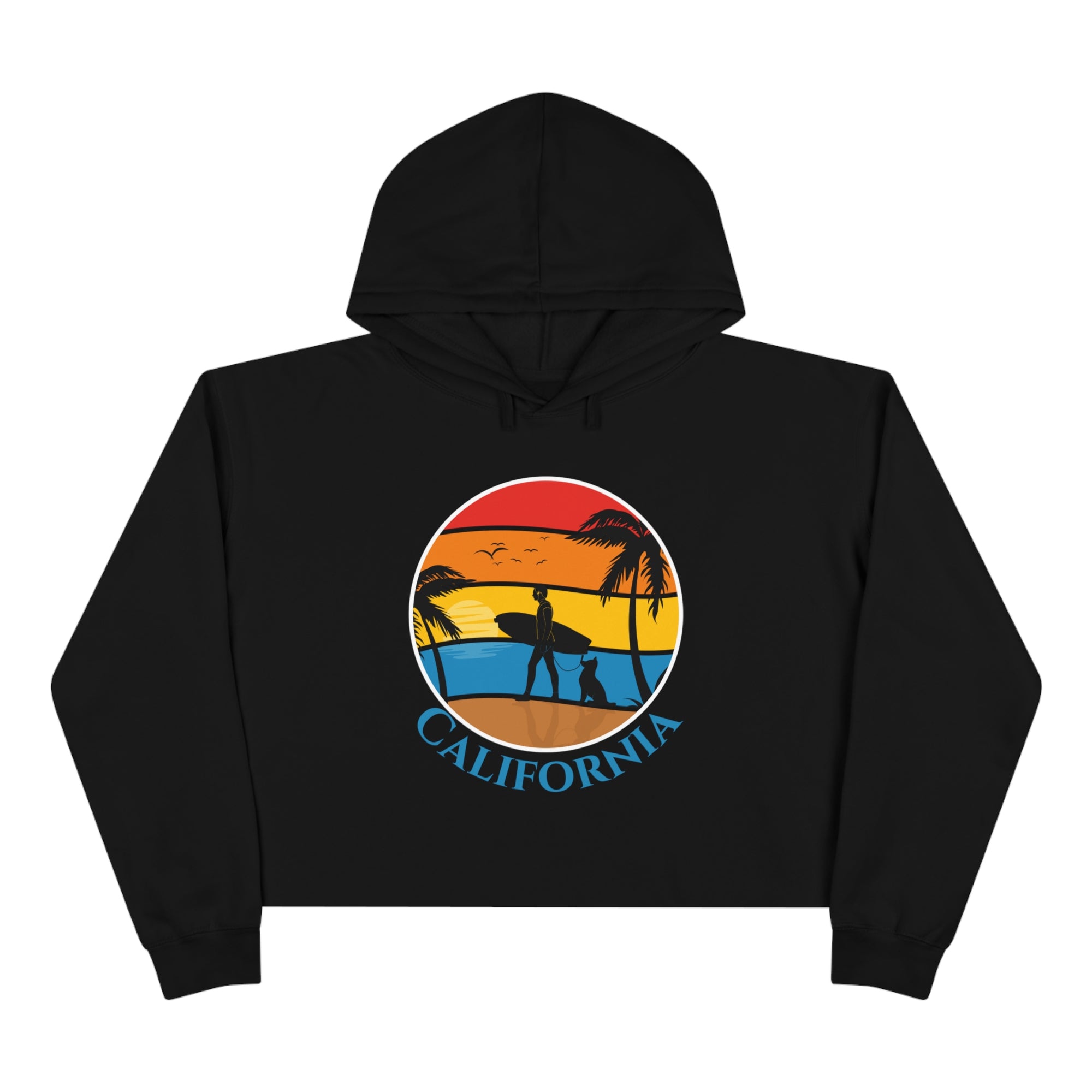 California - Women's Relaxed Fit Crop Hoodie - T&L Apparel Store