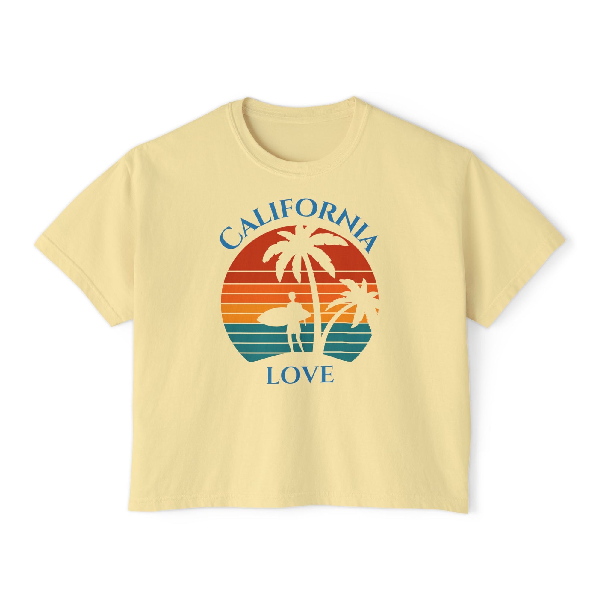 California Love - Women's Cropped Boxy Tee Shirt - T&L Apparel Store