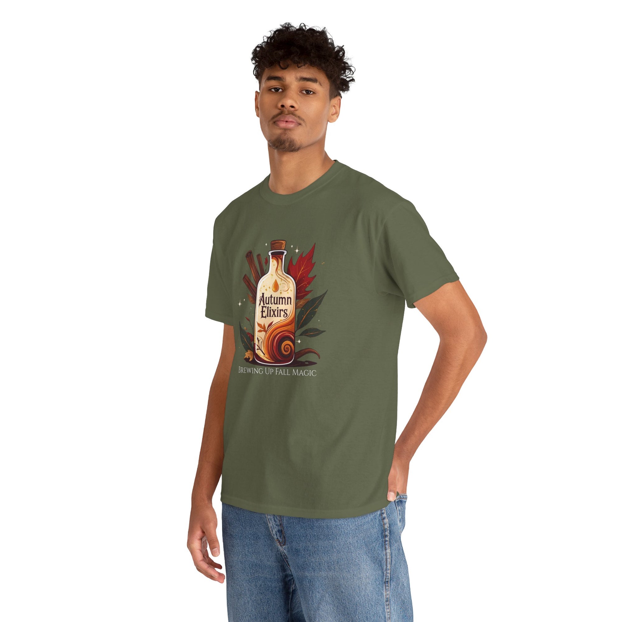 Autumn Elixirs Unisex Heavy Cotton Tee | Fall Fashion, Cozy Layer, Graphic Tee, Harvest Gift, Seasonal Apparel