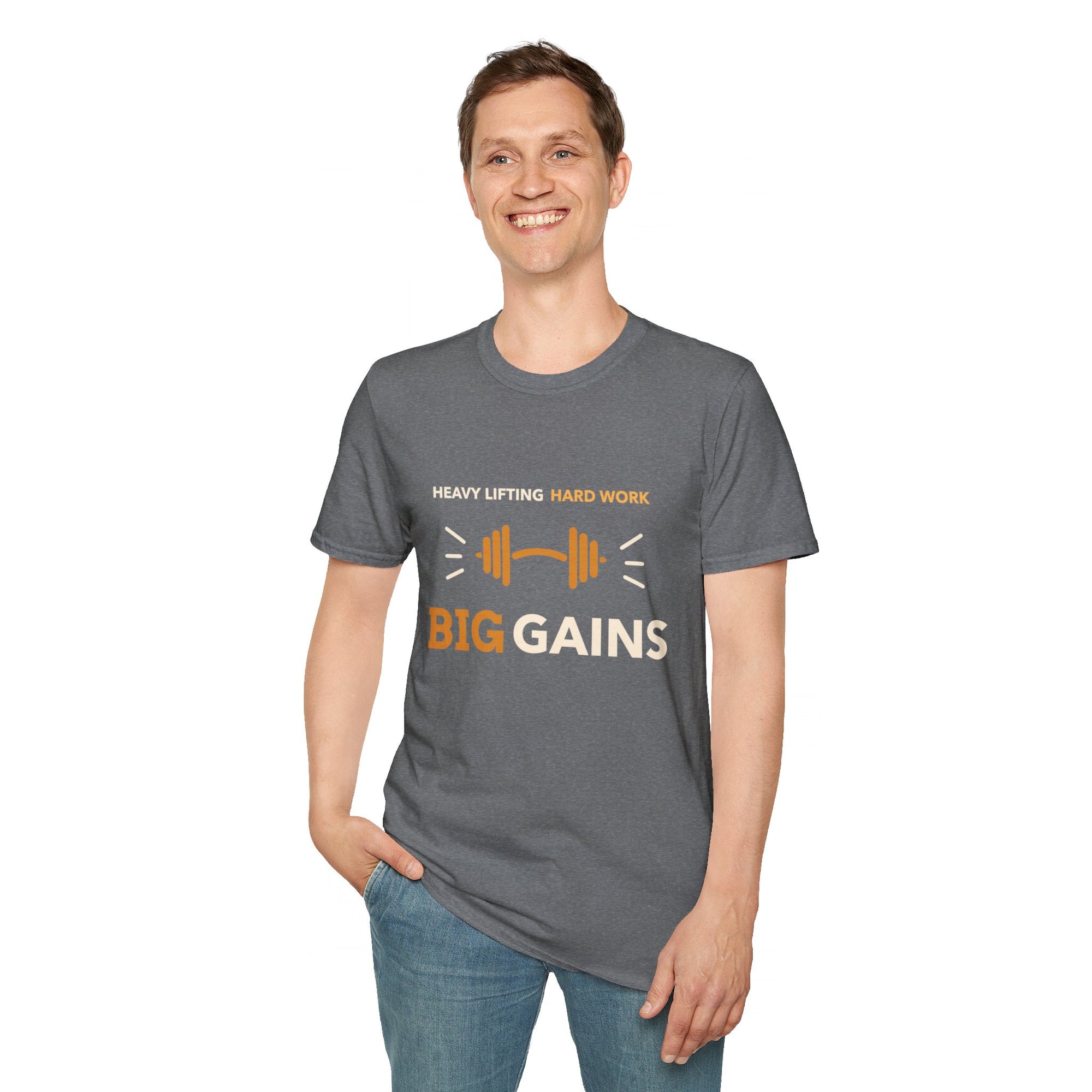 BIG GAINS Men&#39;s Softstyle T-Shirt - T&amp;L Apparel Store