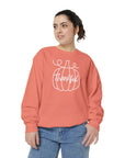 Sweatshirt - White Outlined Pumpkin Thankful Design