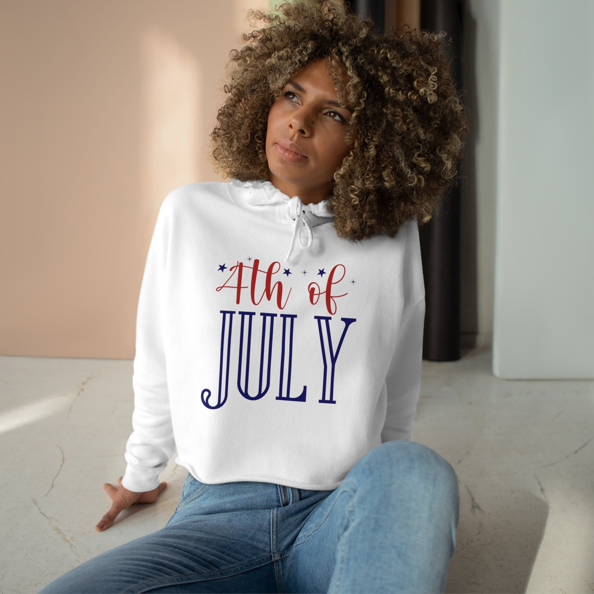 4TH OF JULY Womens Crop Hoodie - T&L Apparel Store