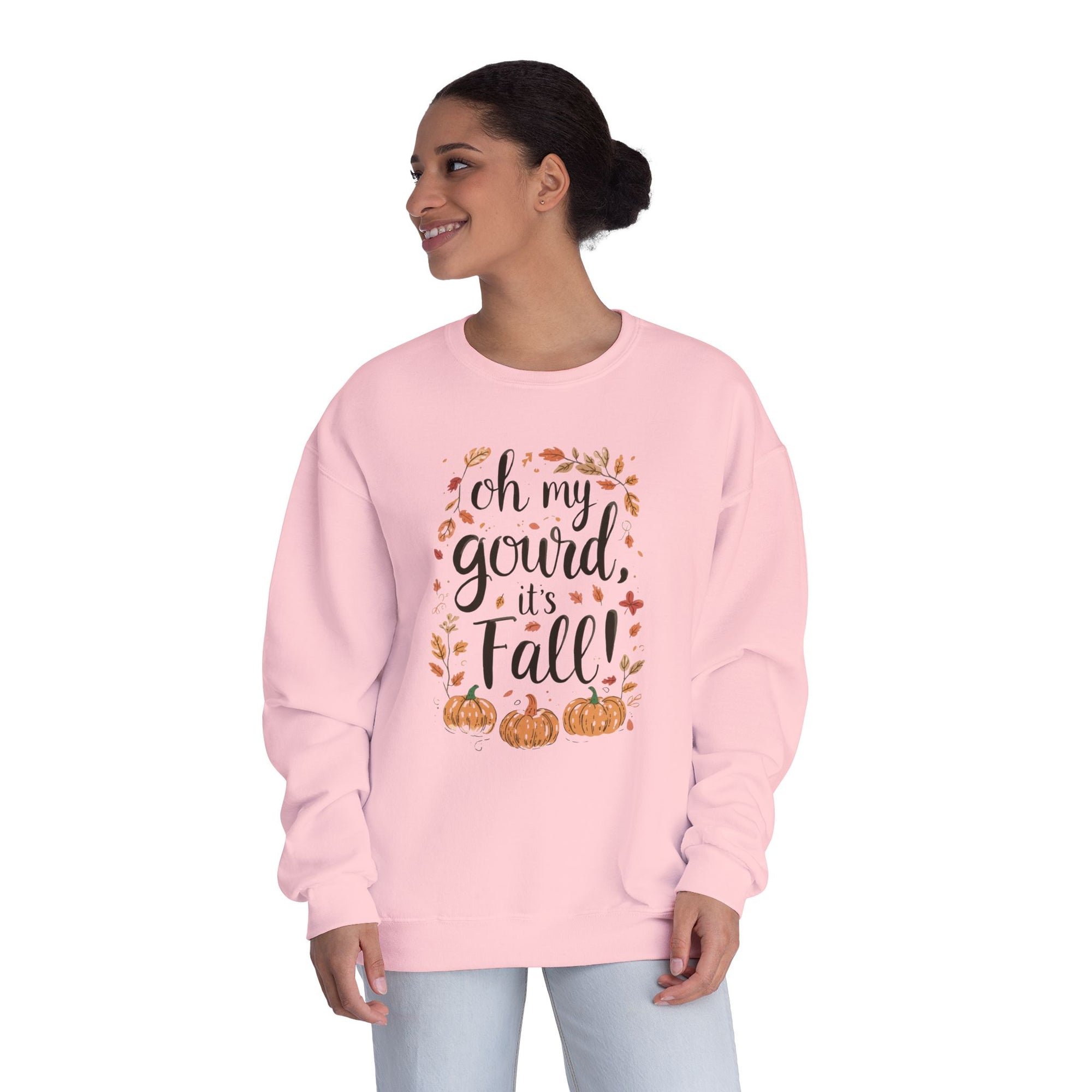 Fall Pumpkin Crewneck Sweatshirt — “Oh My Gourd, It’s Fall” Autumn Graphic