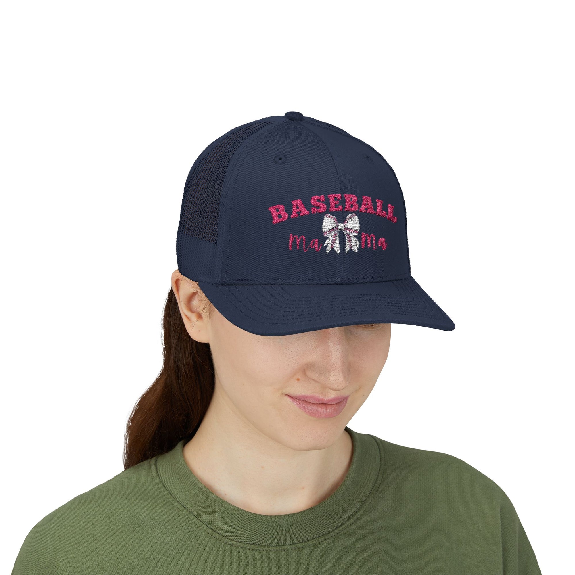 Snapback Cap - Baseball Mama Enthusist Gift Idea - Model-Navy-Front