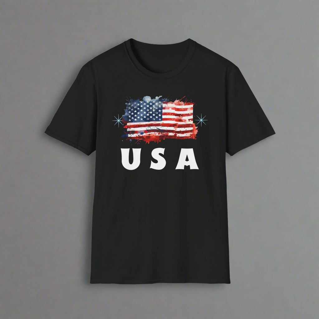USA Men&#39;s T-Shirt Black T-Shirt