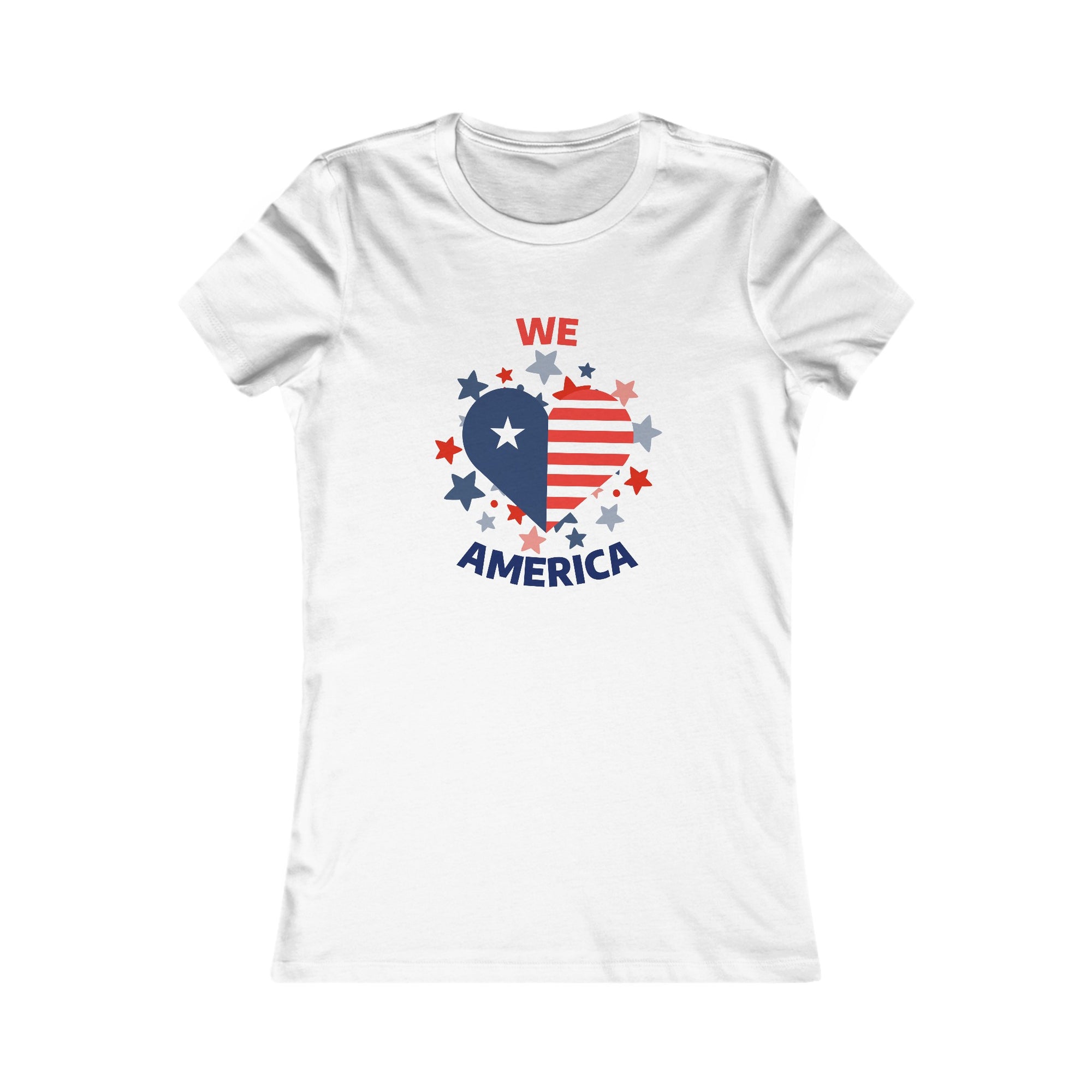 WE LOVE AMERICA Women&#39;s Fitted Tee Shirt - T&amp;L Apparel Store