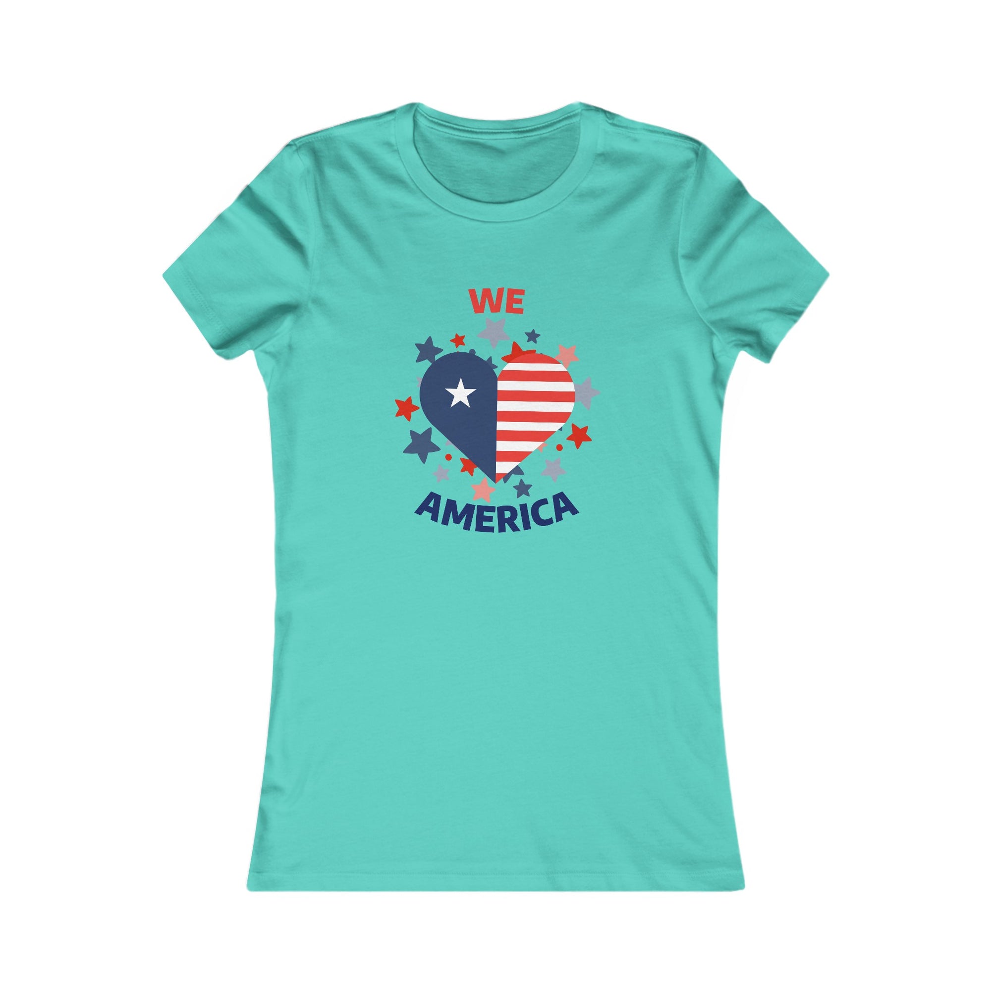 WE LOVE AMERICA Women&#39;s Fitted Tee Shirt - T&amp;L Apparel Store