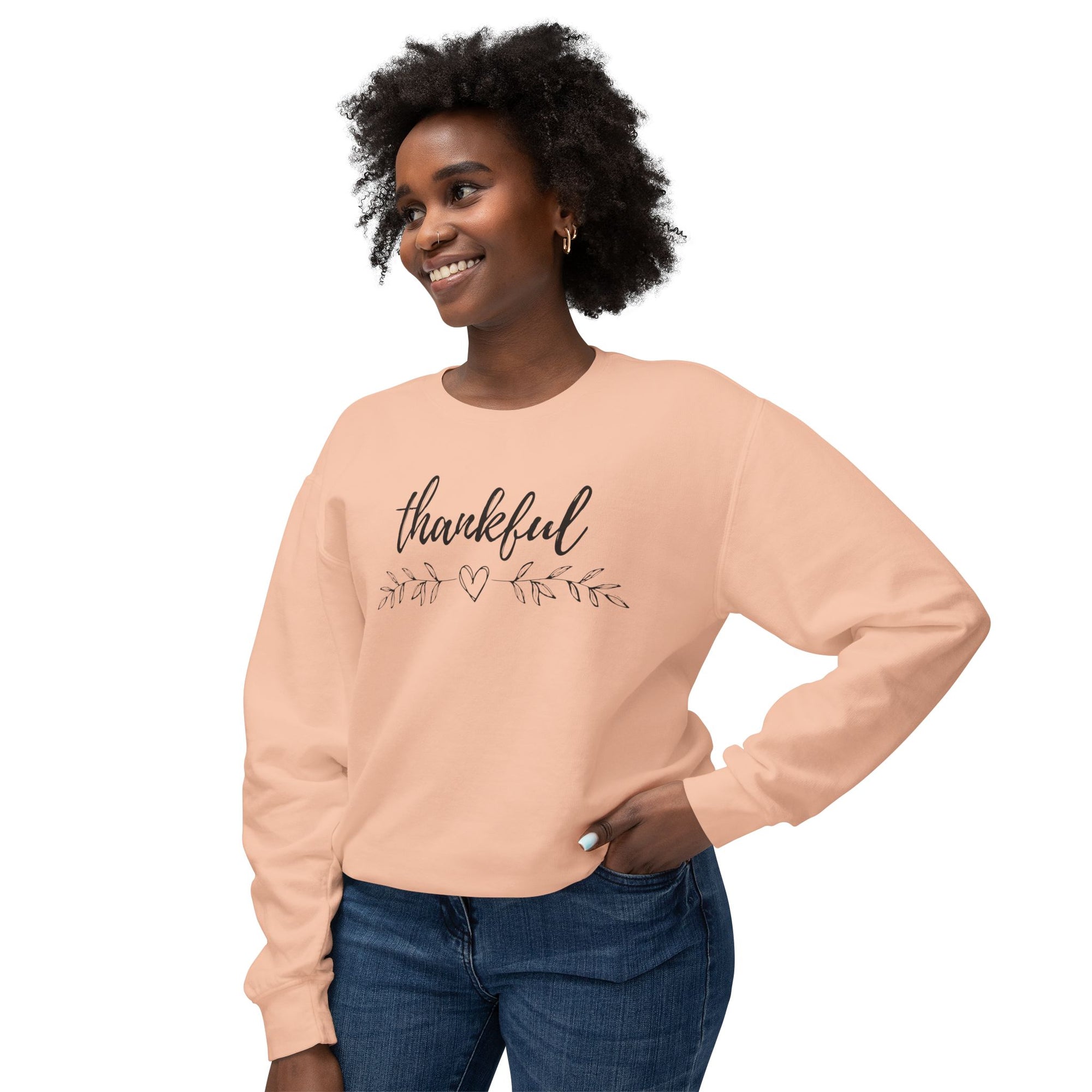 Thankful with Heart - Women&#39;s Crewneck Sweatshirt