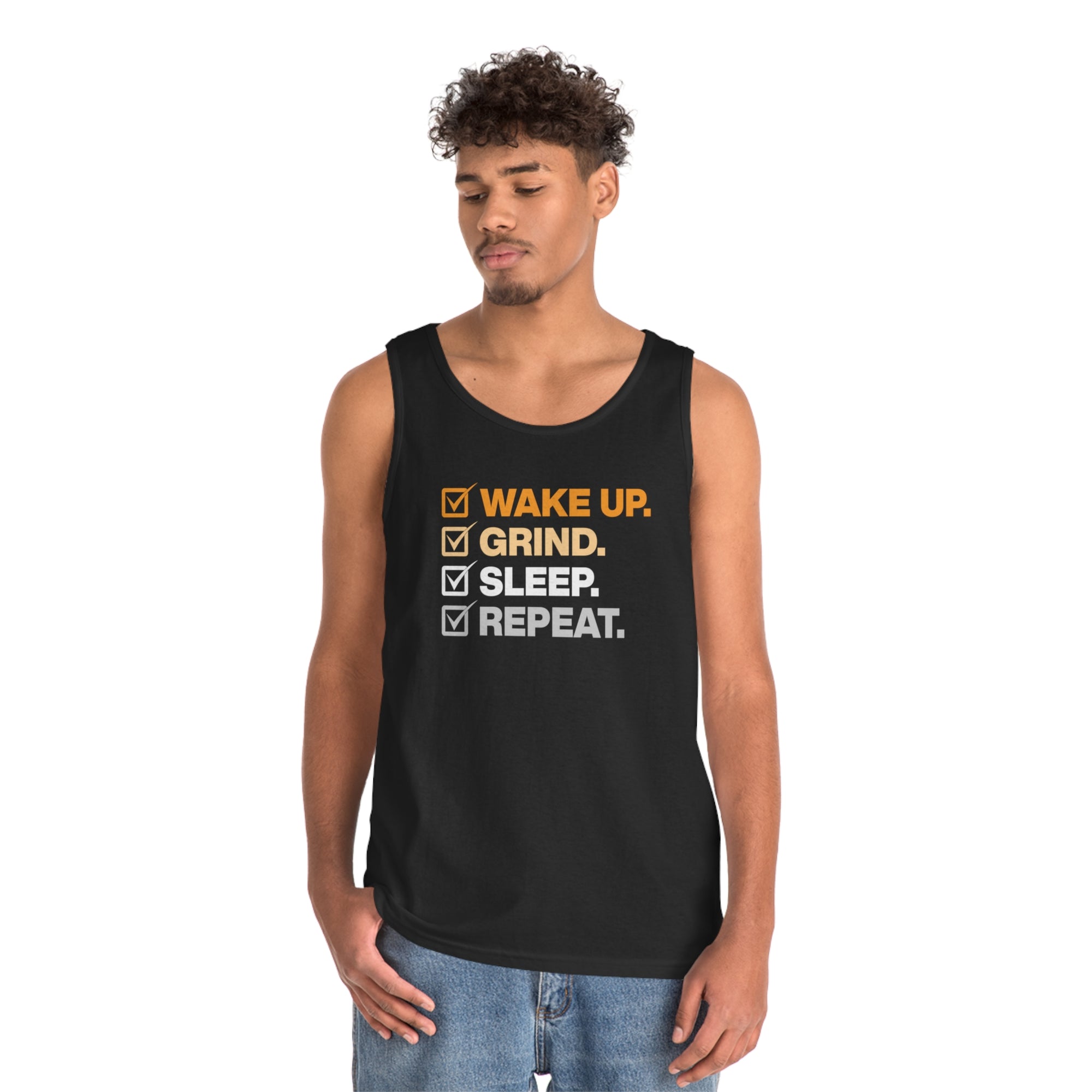 WAKE UP GRIND REPEAT Men&#39;s Tank Top - T&amp;L Apparel Store