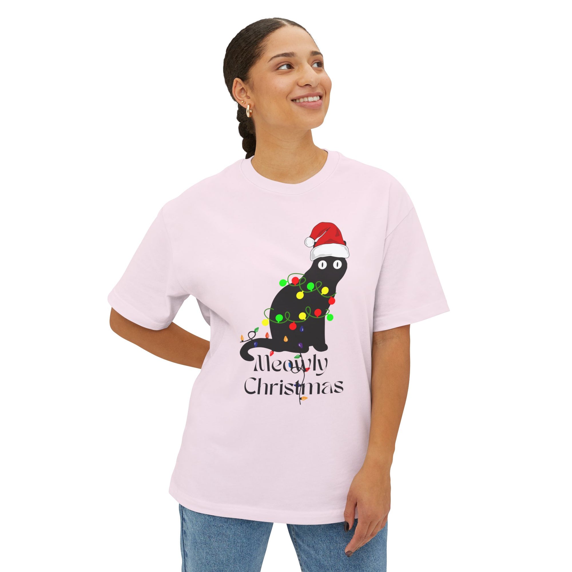 Christmas Meowly Oversized Tee - Furbaby Lover Tee Shirt